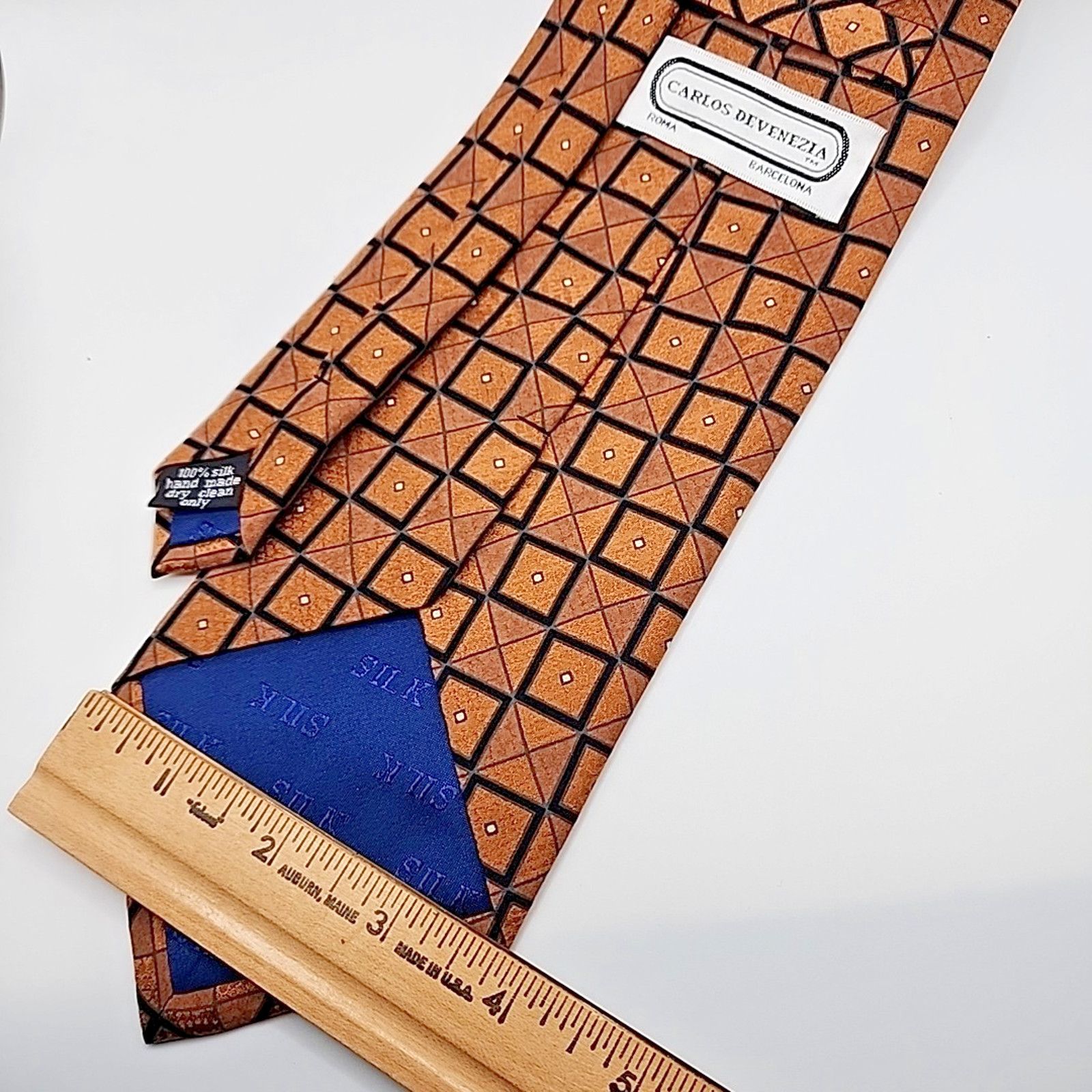 Other Carlos Devenezia Gold Geometric Silk Necktie - Like New Size ONE SIZE - 2 Thumbnail