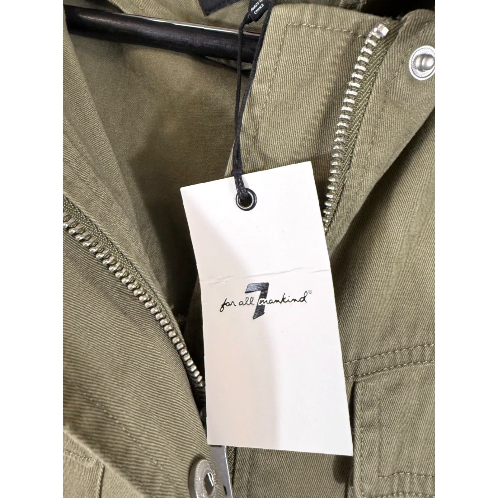 7 For All Mankind VINTAGE 7 For All Mankind Military Parka Jacket Womens M Army Green Hooded Full Zip Snap NWT Size M / US 6-8 / IT 42-44 - 5 Thumbnail