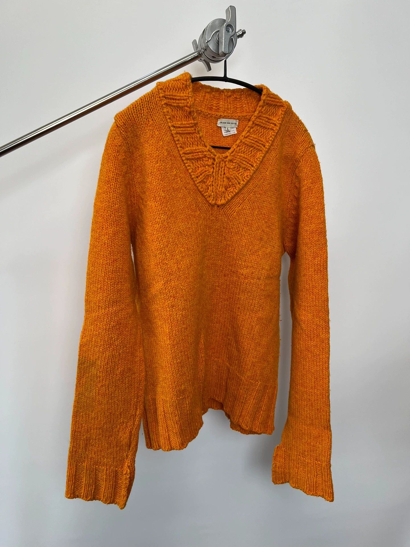 Dries Van Noten Dries Van Noten Chunky Knit Wool Orange Sweater L Size L / US 10 / IT 46 - 2 Thumbnail