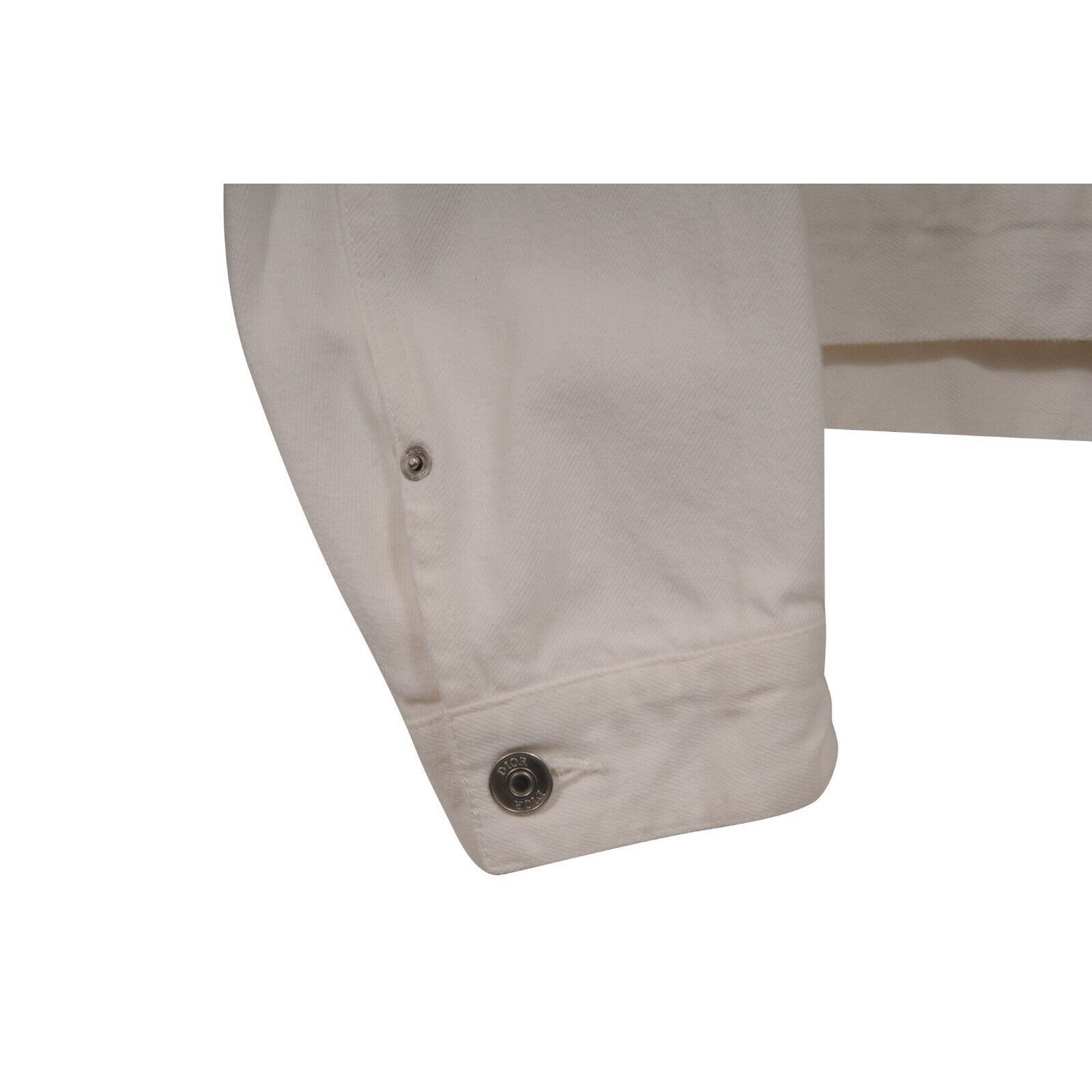 Dior Pettibon Logo Jean Trucker Jacket White Size US XL / EU 56 / 4 - 5 Thumbnail