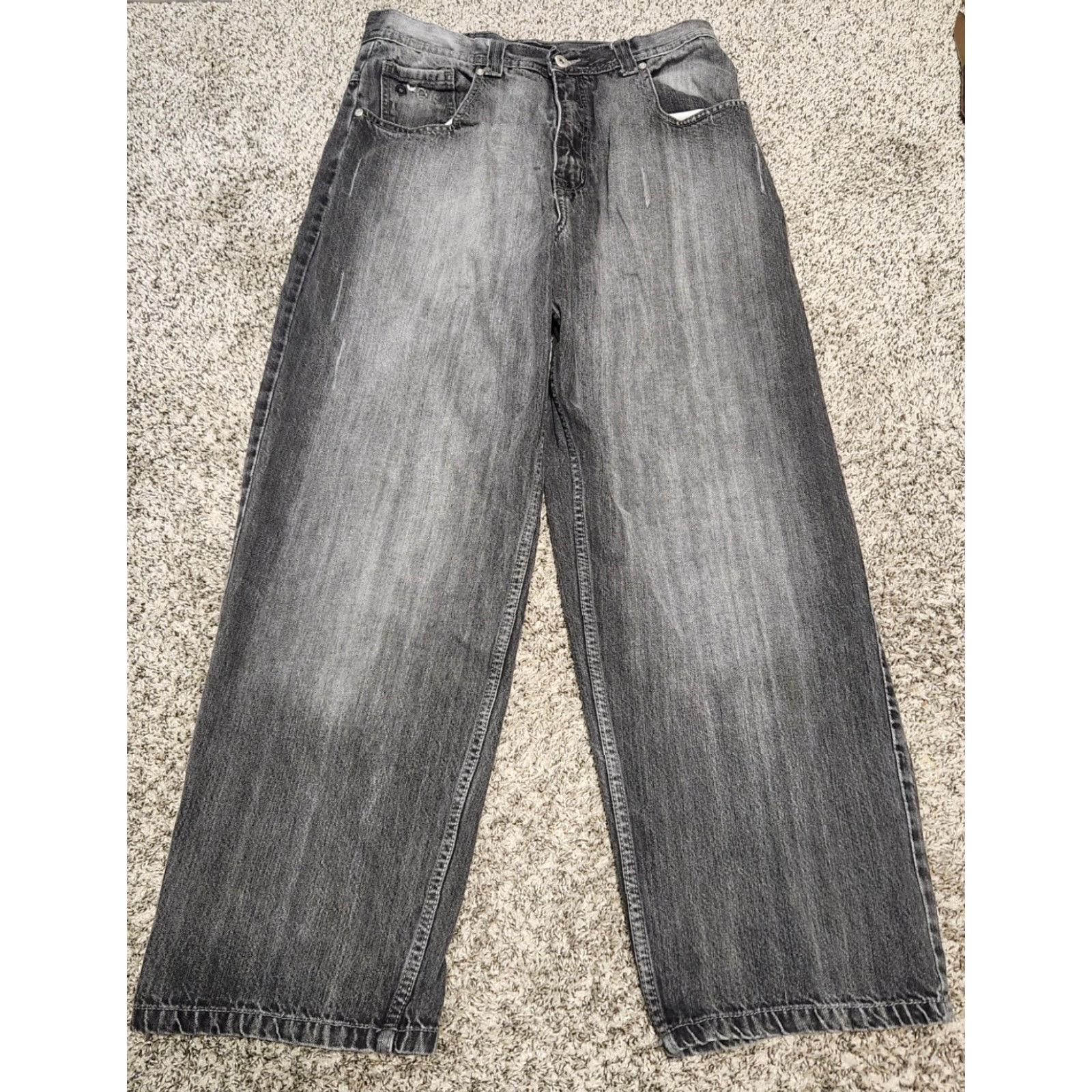 Southpole VINTAGE Southpole Baggy Jeans 34x30 Black Embroidered Jinco Style Men Jeans 34 Mens Retro Rare Back SPELL-OUT Size US 34 / EU 50 - 3 Thumbnail