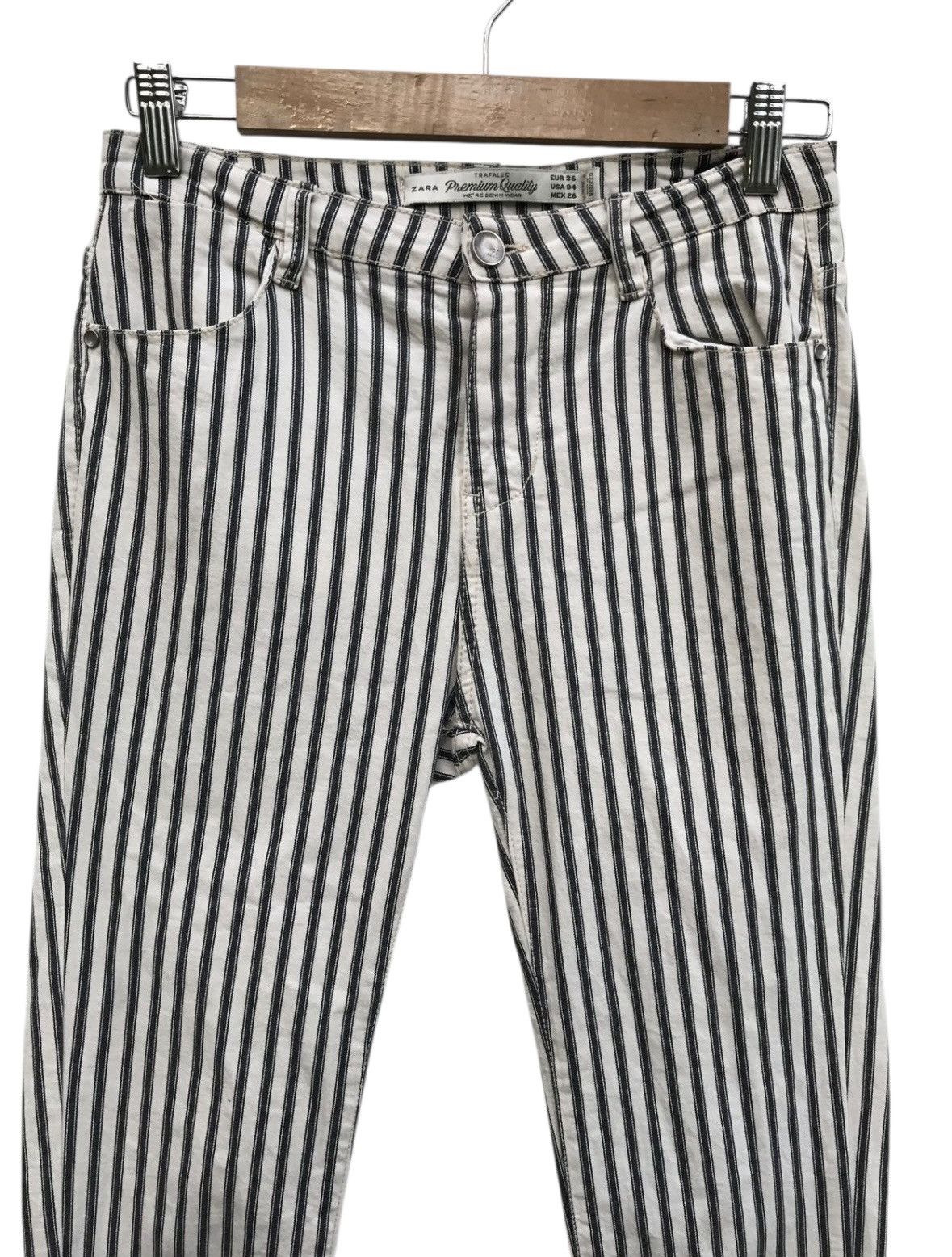 Zara Zara Stripe Pants Skinny fit Grunge Styel Kurt Cobain Size US 27 - 2 Thumbnail