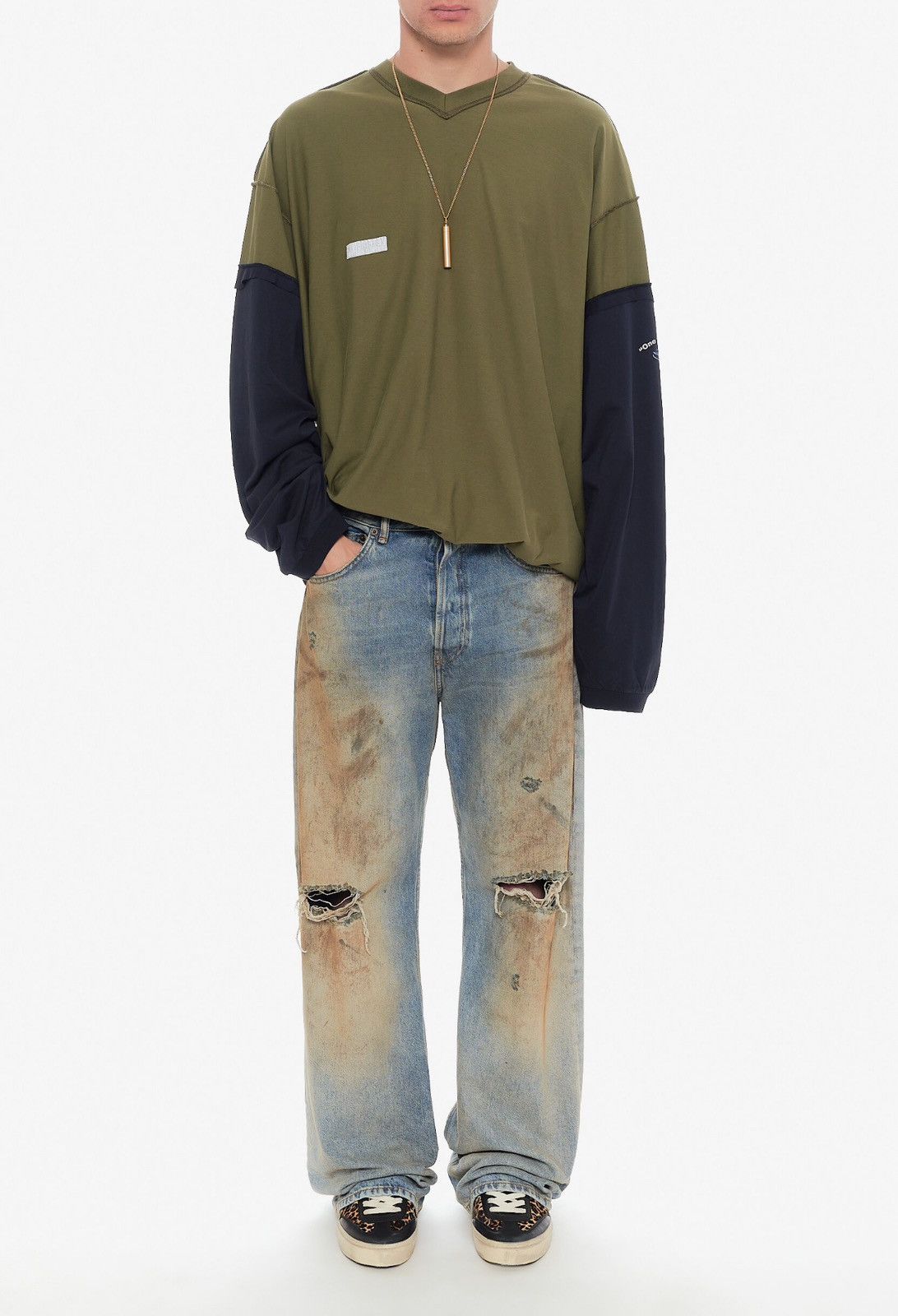 Designer × Vetements Last Size Vetements Oversized V-Neck Cotton Reglan Size US M / EU 48-50 / 2 - 4 Thumbnail