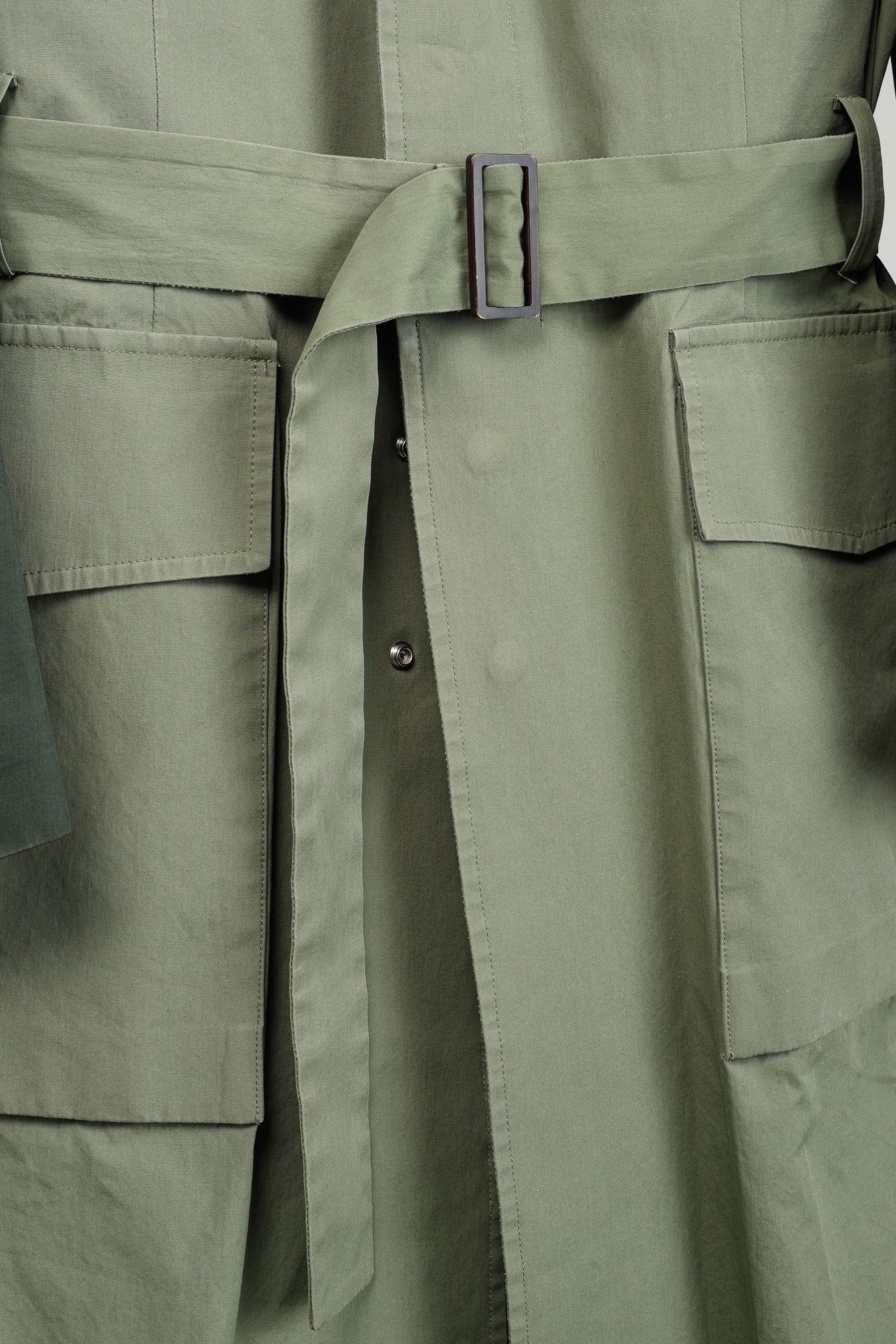 Umit Benan Umit Benan SS/16 Runway Green Belted Cargo Trench Coat Size US L / EU 52-54 / 3 - 8 Thumbnail