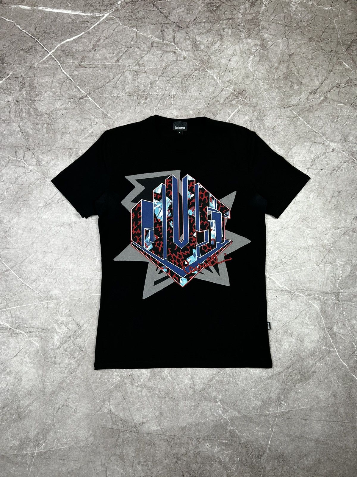 Just Cavalli × Vintage Just Cavalli T-Shirt Big Logo Luxury Tee Size US L / EU 52-54 / 3 - 1 Thumbnail