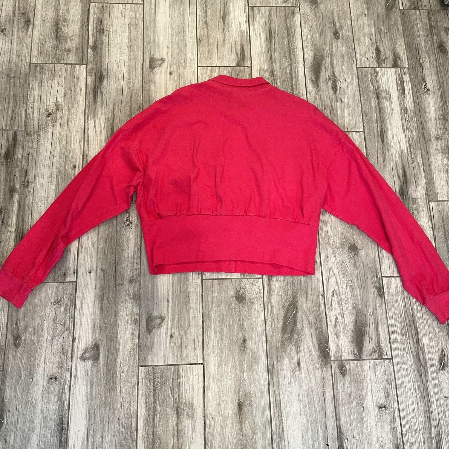 Vintage VINTAGE Anne-Marie Designs 80s Punk Art Pink Crop Cardigan Sweater Pockets Long Sleeve Button Women M Size M / US 6-8 / IT 42-44 - 5 Thumbnail