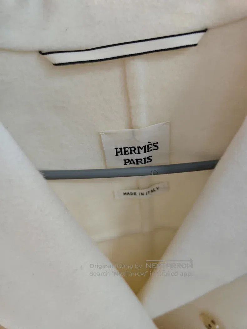 Hermes Hermes White cashmere coat Size XXS / US 00 / IT 34 - 2 Thumbnail