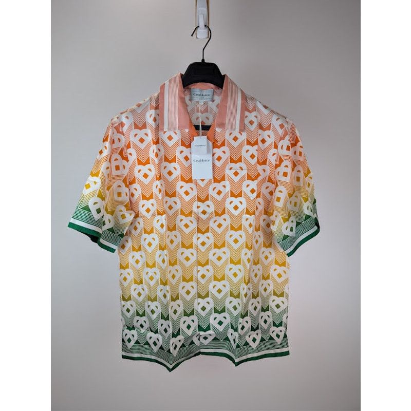 Casablanca o1rshd1 Gradient Heart Monogram Short-Sleeve Shirt in Multi Size US L / EU 52-54 / 3 - 1 Thumbnail