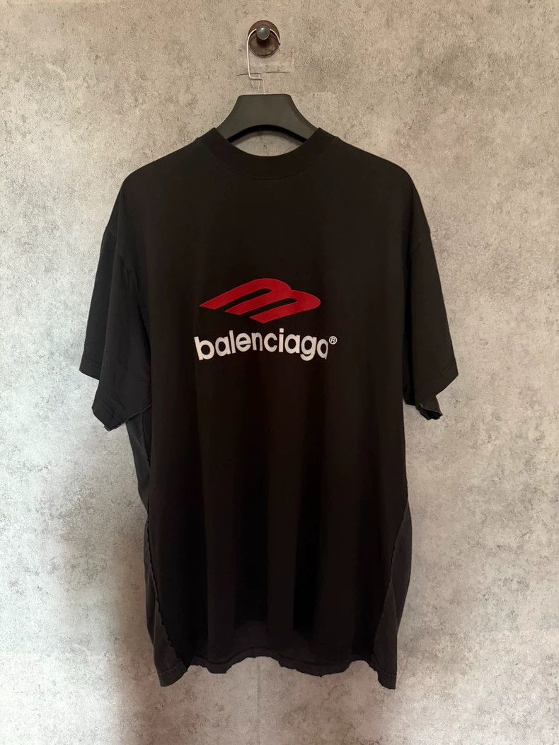 Balenciaga Balenciaga Tape Patched, Black and Red 3B Embroidered Shor Size US M / EU 48-50 / 2 - 5 Thumbnail