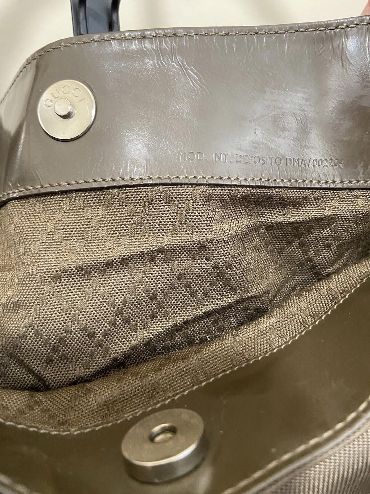 Gucci Gucci bamboo khaki brown nylon hand shoulder bag, fair cond Size ONE SIZE - 6 Thumbnail