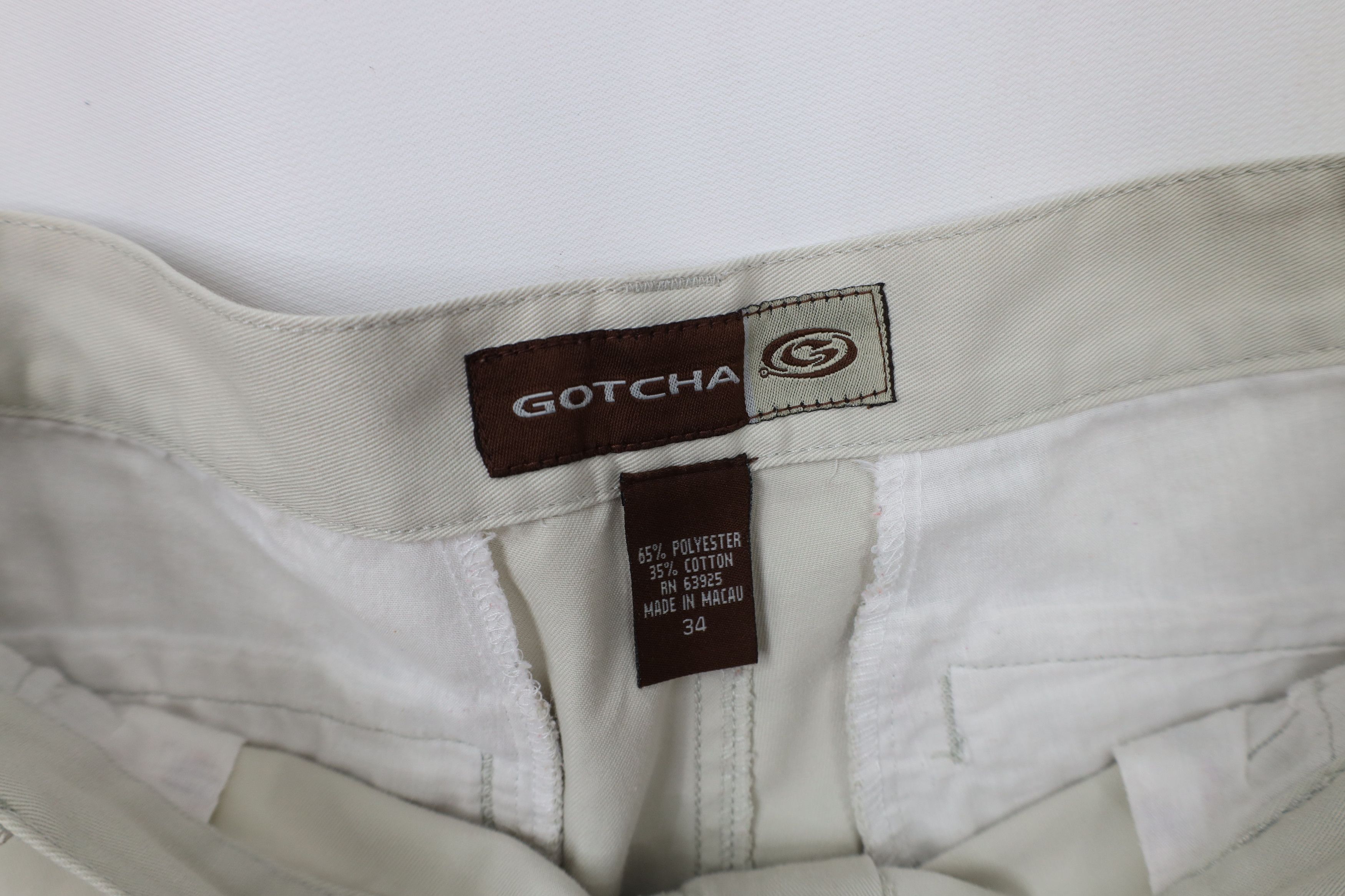 Gotcha × Vintage Vintage 90s Y2K Gotcha Surfing Baggy Fit Cargo Shorts Beige Size US 34 / EU 50 - 9 Thumbnail