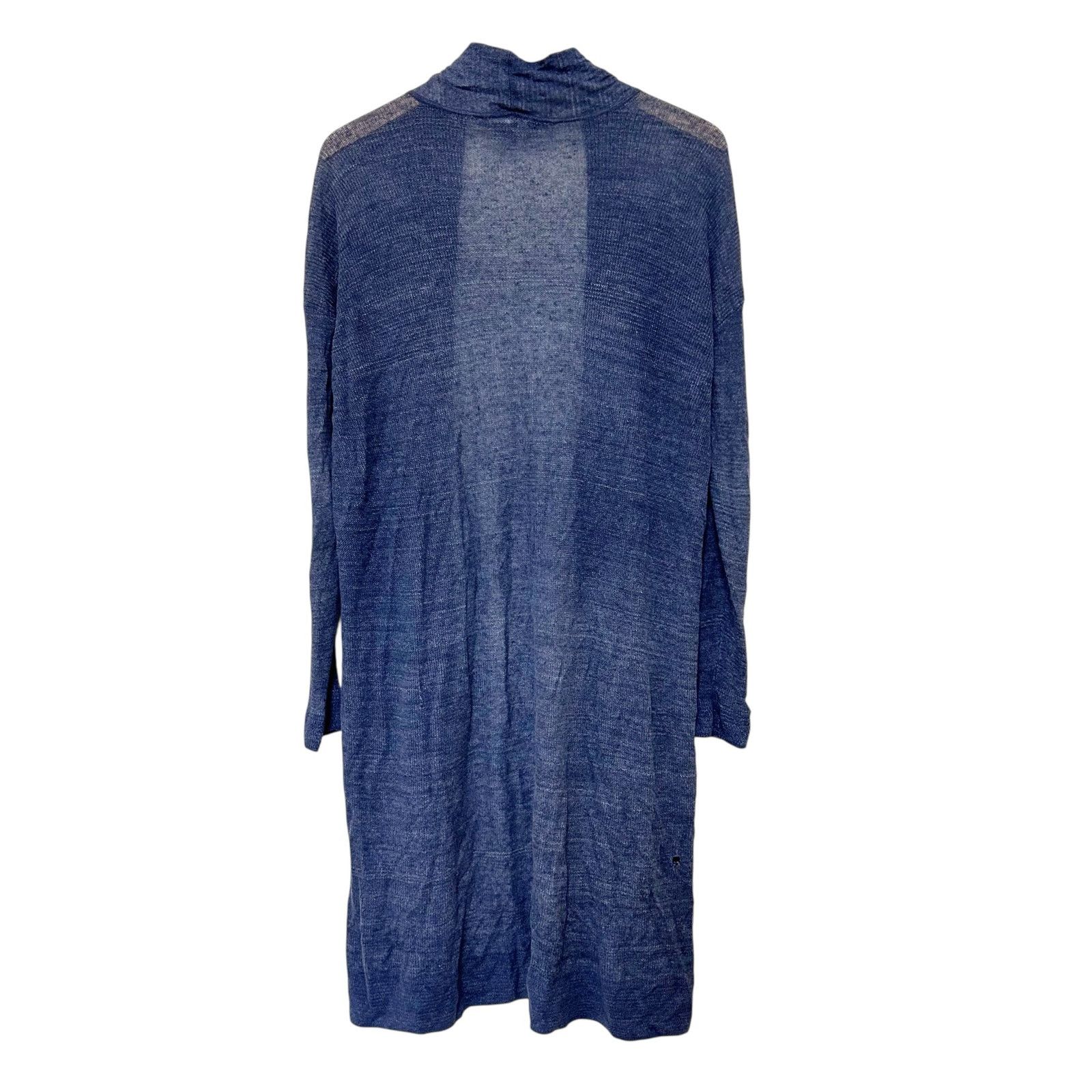 Vince Vince Blue Linen Blend Longline Cardigan Sz XS Size XS / US 0-2 / IT 36-38 - 4 Thumbnail