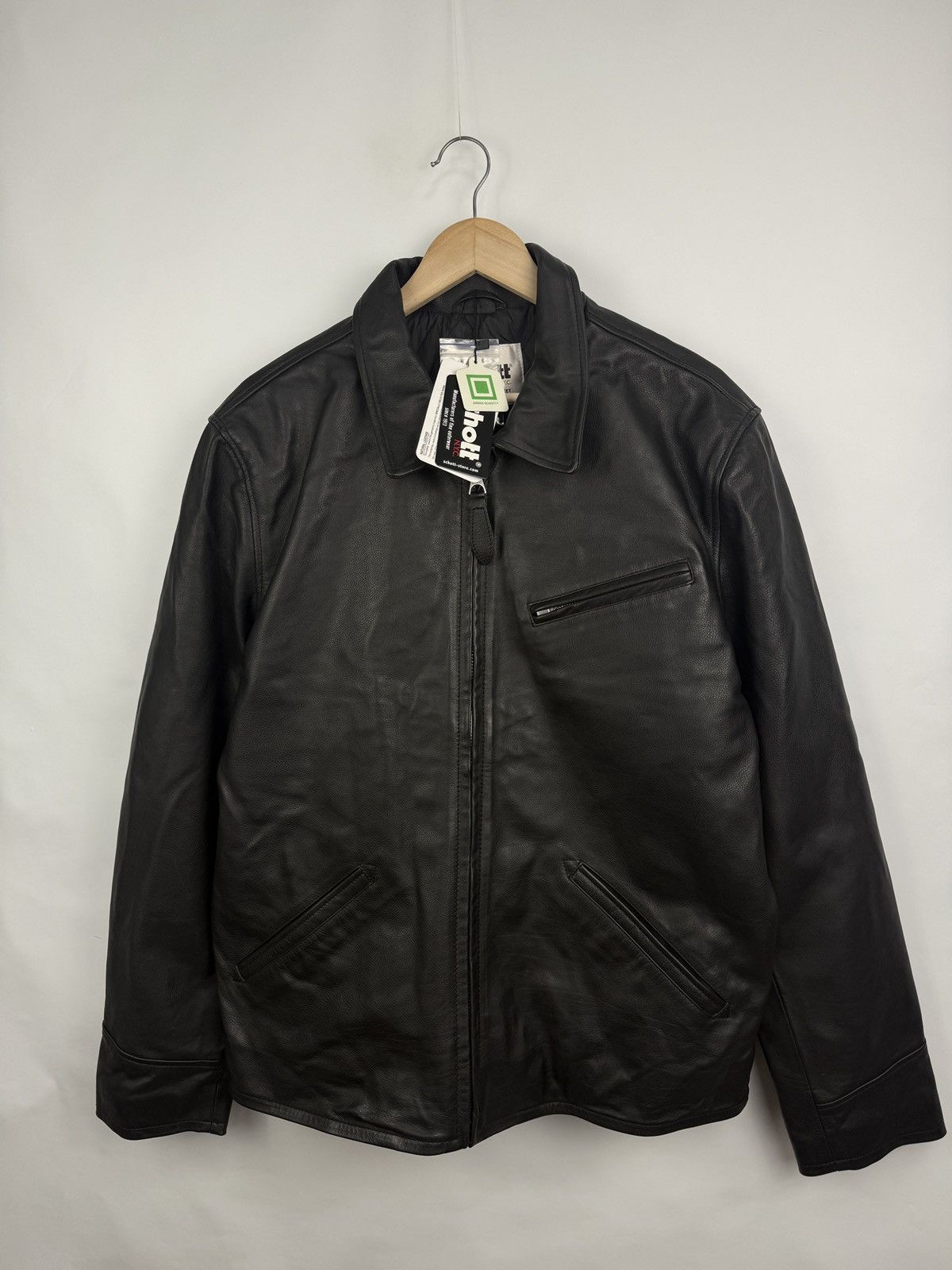 Schott 🇺🇸 NEW❗️Schott NYC Leather Jacket Motorcycle Rare Retro Y2K Size US XXL / EU 58 / 5 - 7 Thumbnail