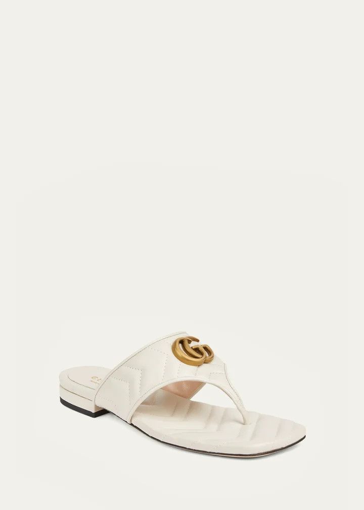 Gucci o1s1wg110425 Double G Thong Sandals in White Size US 8.5 / IT 38.5 - 2 Thumbnail