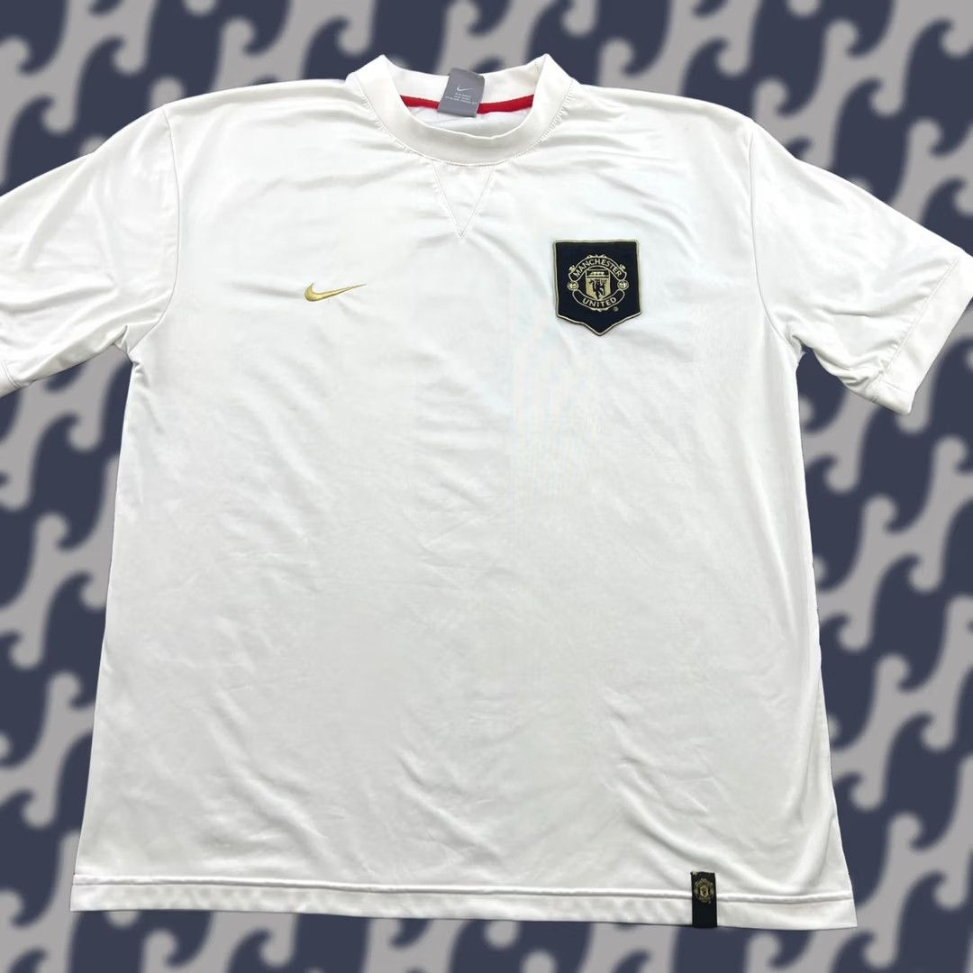 Nike Nike Manchester United 2008-2009 Football Training Jersey Mens XL White Sports Football Moisture Wicking Quick Dry Heritage Size US XL / EU 56 / 4 - 1 Thumbnail