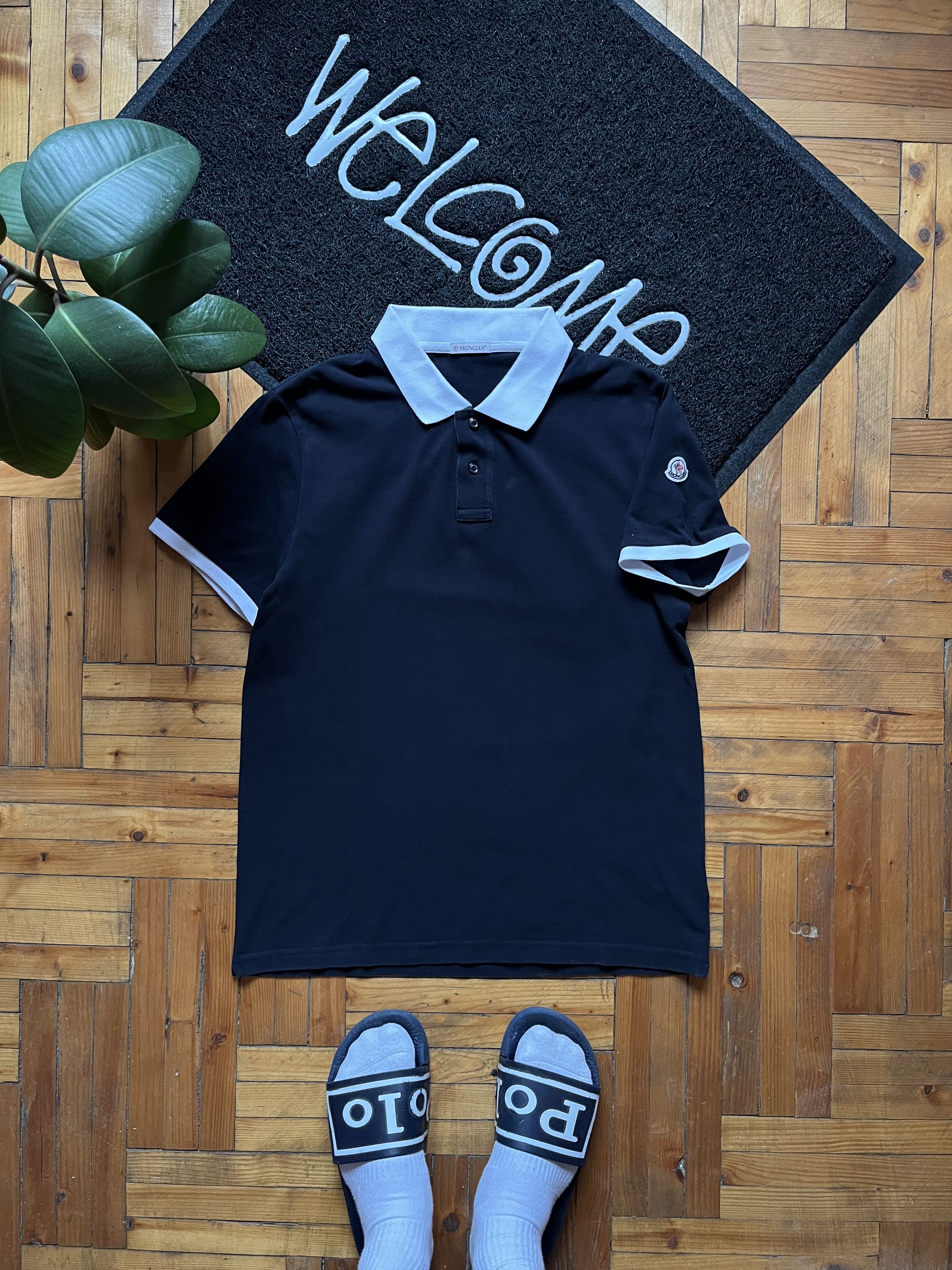 Moncler Moncler Luxury Maglia Polo Manica Corta Black Tee Authentic Size US M / EU 48-50 / 2 - 2 Thumbnail