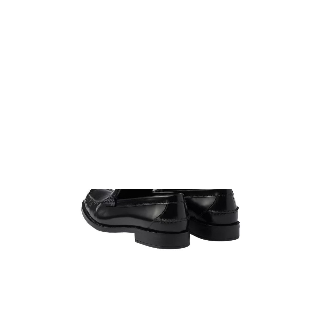 Prada PRADA $1220 Black Brushed Leather Loafers New & Authentic (W Size US 7 / IT 37 - 4 Thumbnail