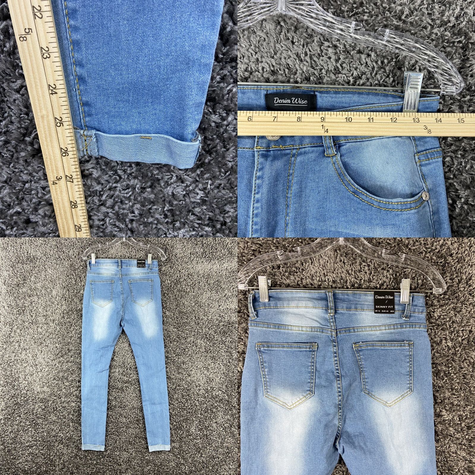 Denime Denim Wise Jeans Adult Size 8 Blue Skinny Distressed Womens Size 30" / US 8 / IT 44 - 8 Thumbnail