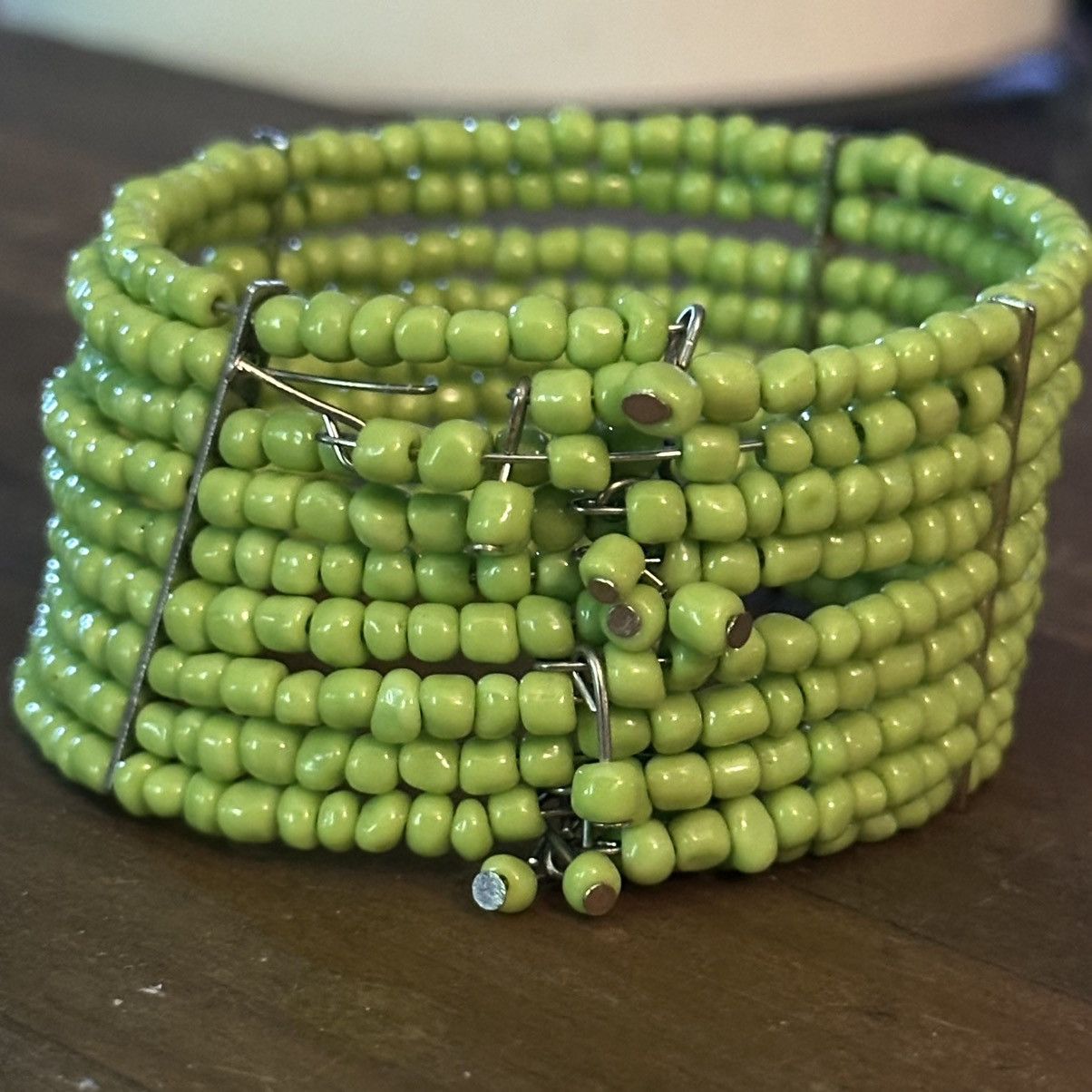 Other Lime green wide bead cuff bracelet Size ONE SIZE - 4 Thumbnail