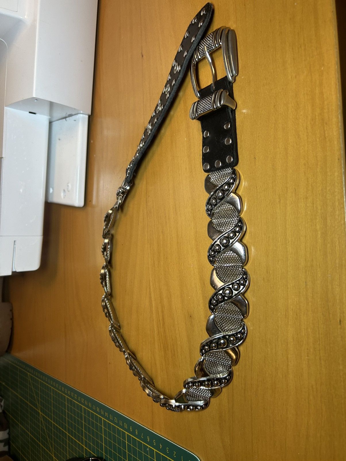 Vintage Vintage Nanni genuine leather “xxx” studded chainmail belt Size ONE SIZE - 17 Thumbnail