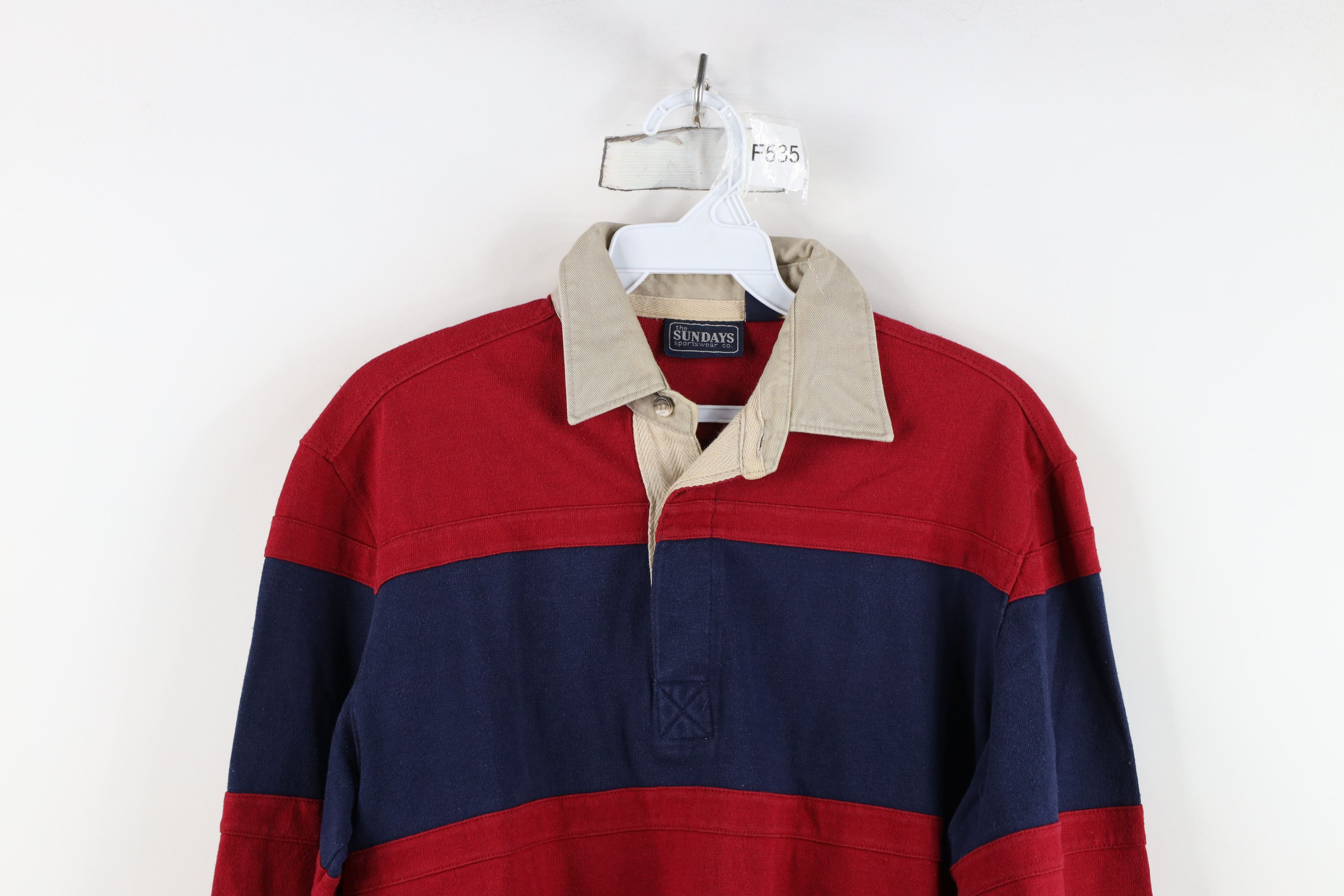 Vintage Vintage 70s Streetwear Heavyweight Block Pullover Rugby Polo Size US M / EU 48-50 / 2 - 2 Thumbnail