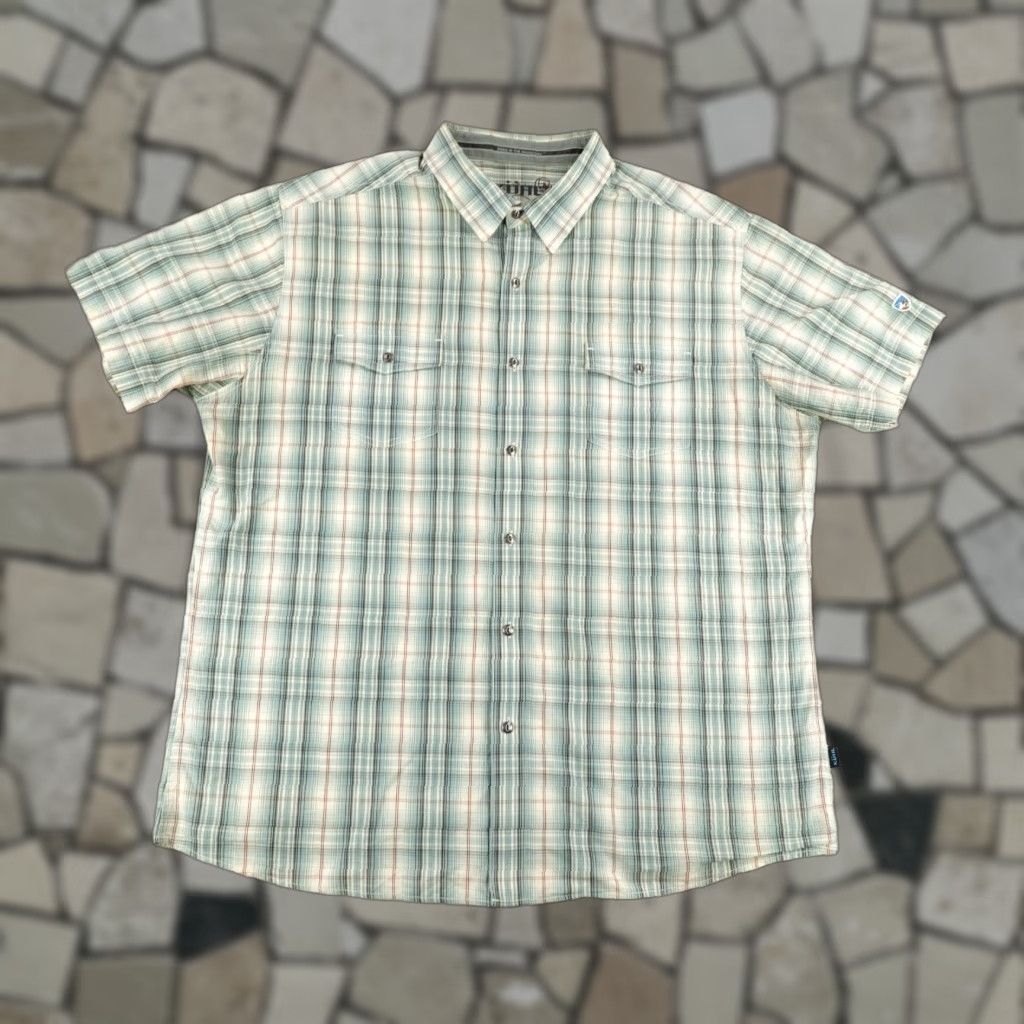 Vintage Kuhl Shirt Mens 2XL Green Plaid Cotton Linen Button Up Utility Hiking Size US XXL / EU 58 / 5 - 1 Thumbnail