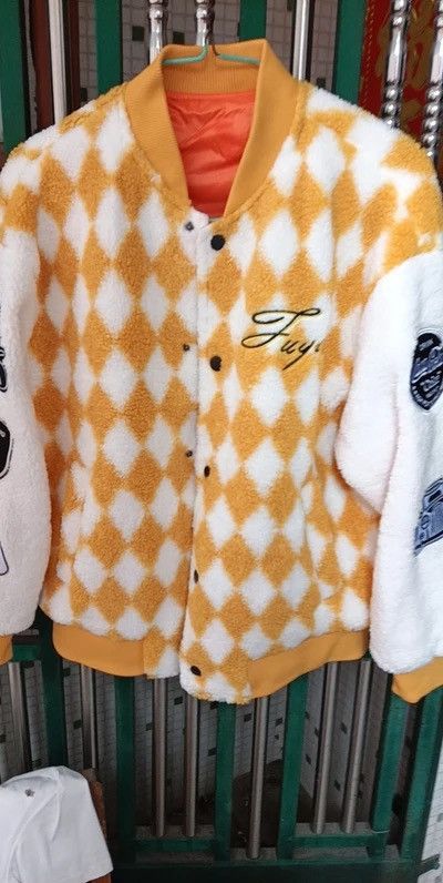 Other Warm-Tone Sherpa Varsity Puffer Jacket Embroidered Baseball Size XL / US 12-14 / IT 48-50 - 1 Thumbnail