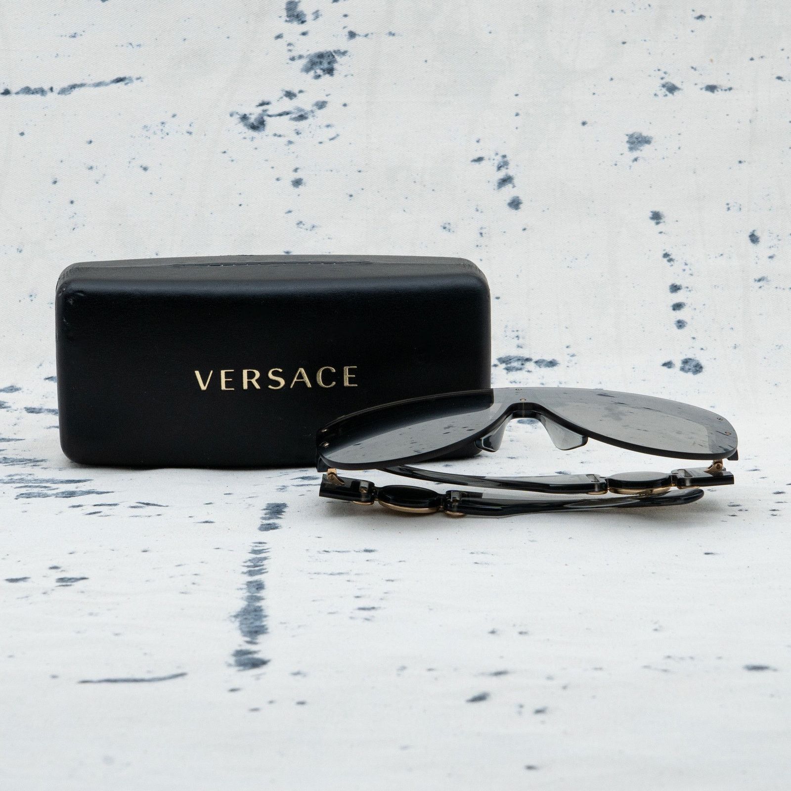 Versace Versace medusa gold logo mirrored shield mask sunglasses Size ONE SIZE - 7 Thumbnail