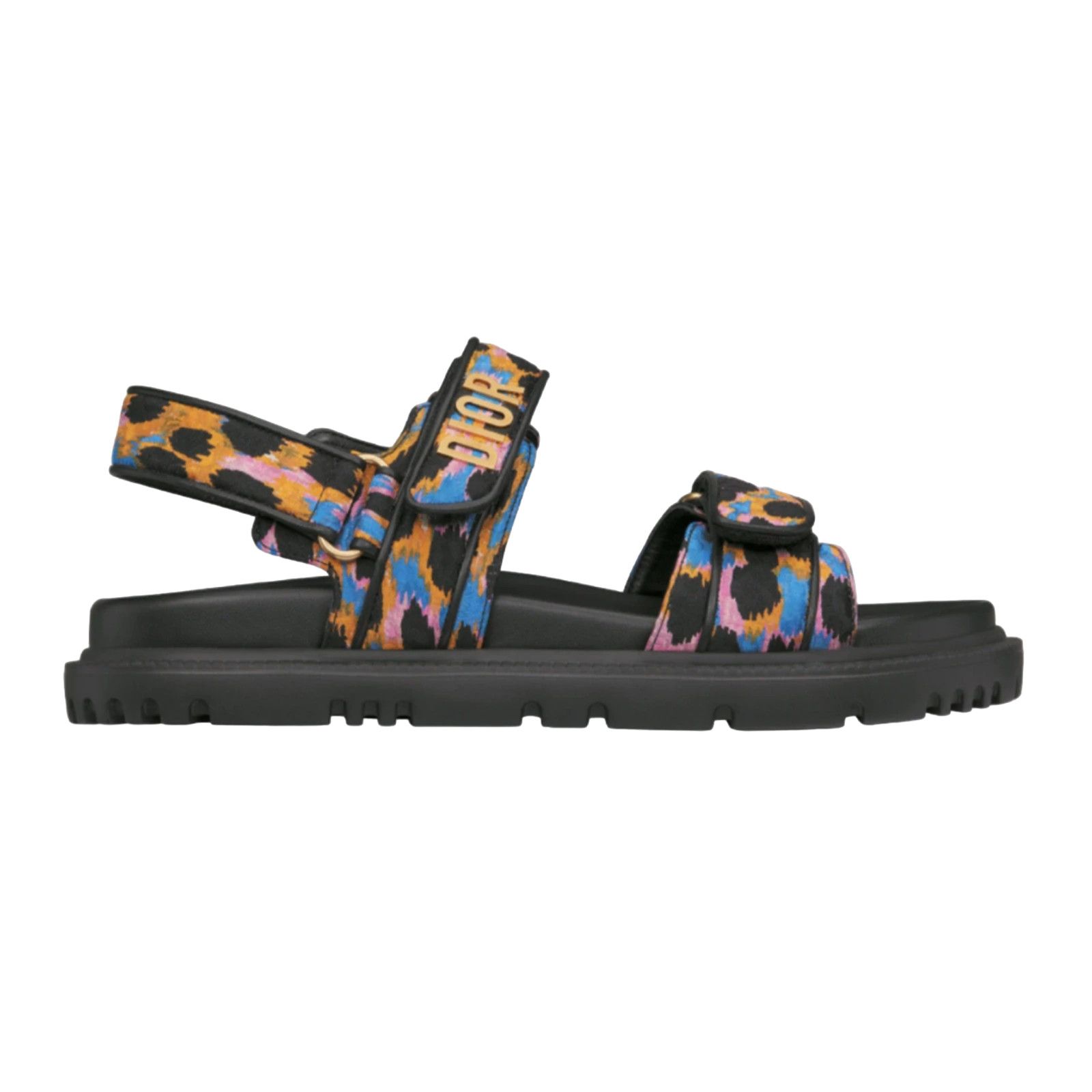 Dior Christian Dior Act Dway Mizza Black Silk Gold Logo Strap Size US 7 / IT 37 - 1 Thumbnail