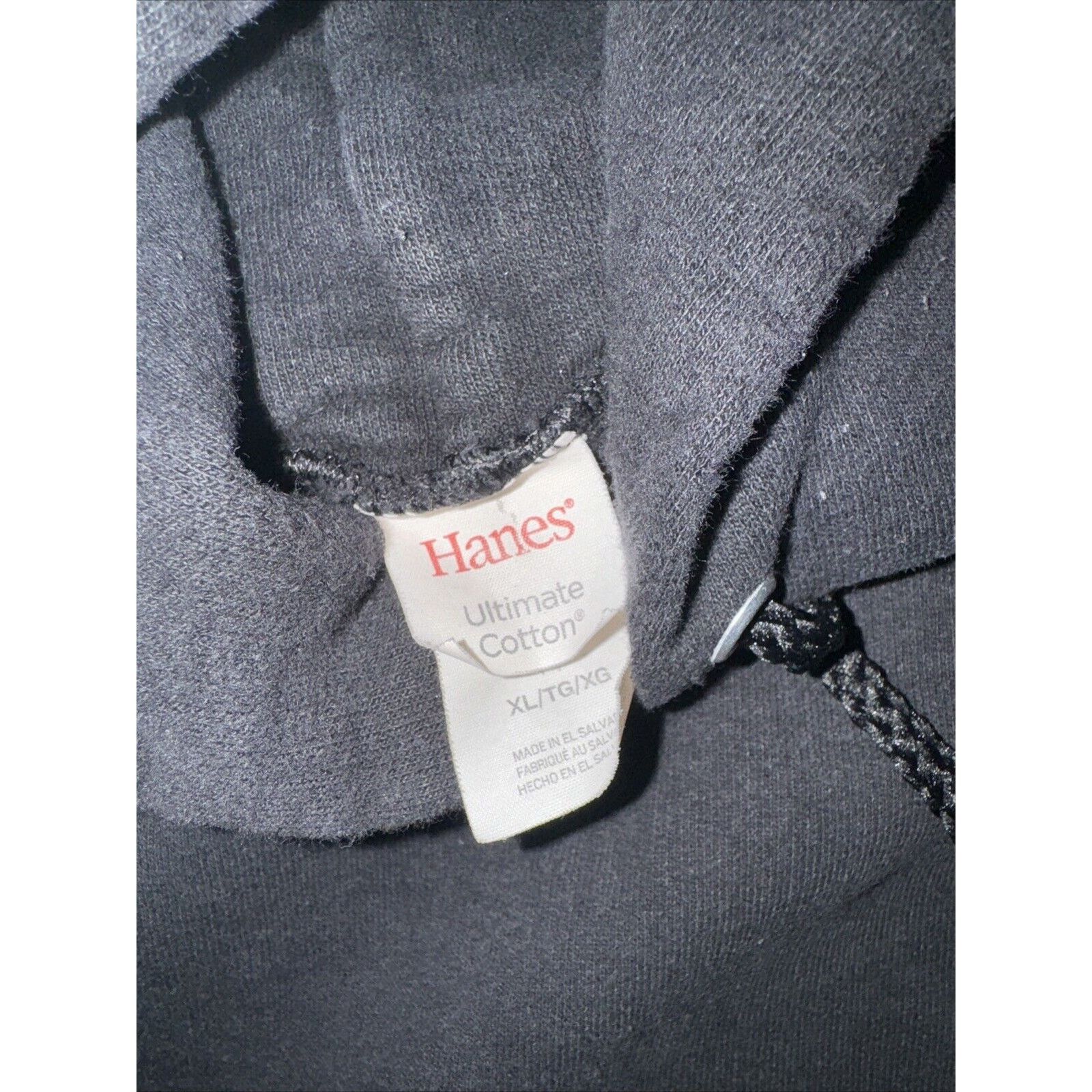 Hanes × Vintage Vintage Hanes Hoodie Black Sweater 27x25 Pull Over XL Size US XL / EU 56 / 4 - 2 Thumbnail