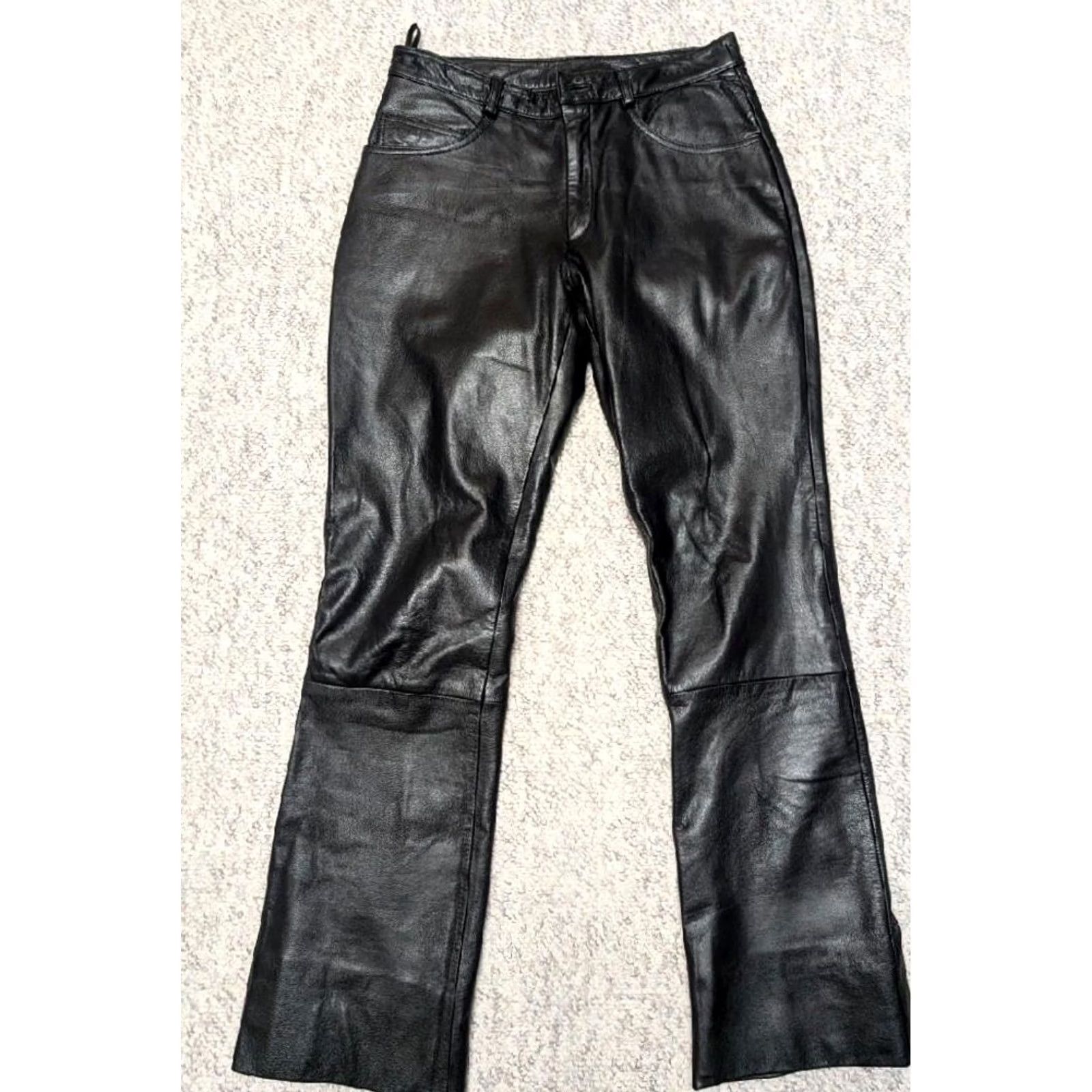Vintage Y2K vintage WILSONS Leather Pants 8 Black Jeans 30x30 Motorcycle 1990s Women XS-Adult? Size 30" / US 8 / IT 44 - 7 Thumbnail