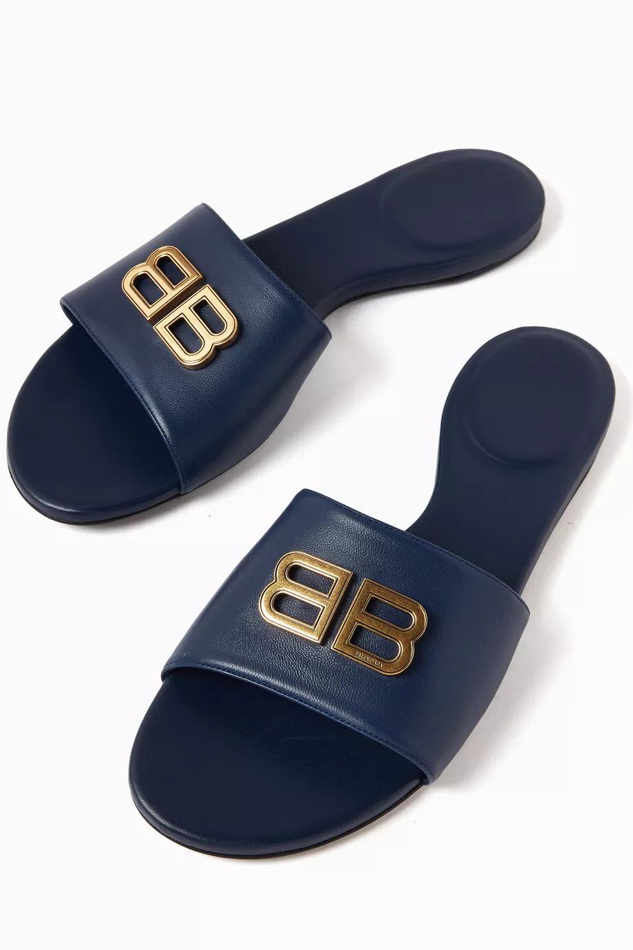 Balenciaga o1la1rc1a1024 Groupie Sandals in Navy/Gold Size US 7 / IT 37 - 5 Thumbnail