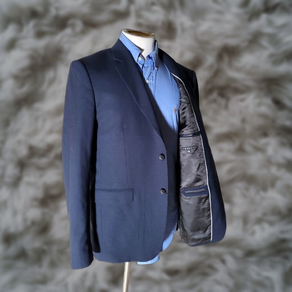 Theory Theory Sport Coat Notch Blazer Navy Blue Wool Stretch 42R New Regular Slim Men’s Jacket Size 42R - 1 Thumbnail