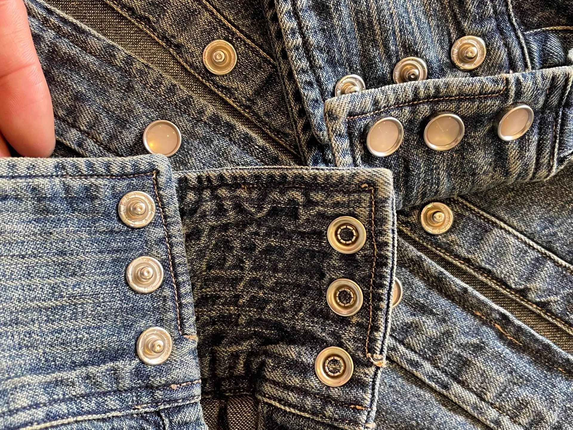 RRL Ralph Lauren RRL Thick Denim Shirt Nat Wash Bull Silver Snap S Size US S / EU 44-46 / 1 - 5 Thumbnail