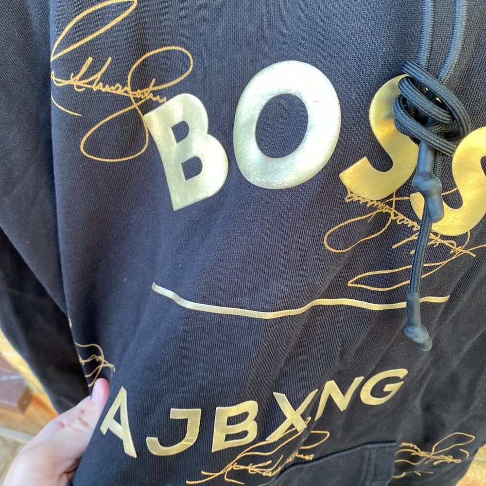 Hugo Boss Men's Black Hugo Boss X Ajbxng Relaxed-fit Hoodie Anthony J Size US L / EU 52-54 / 3 - 3 Thumbnail