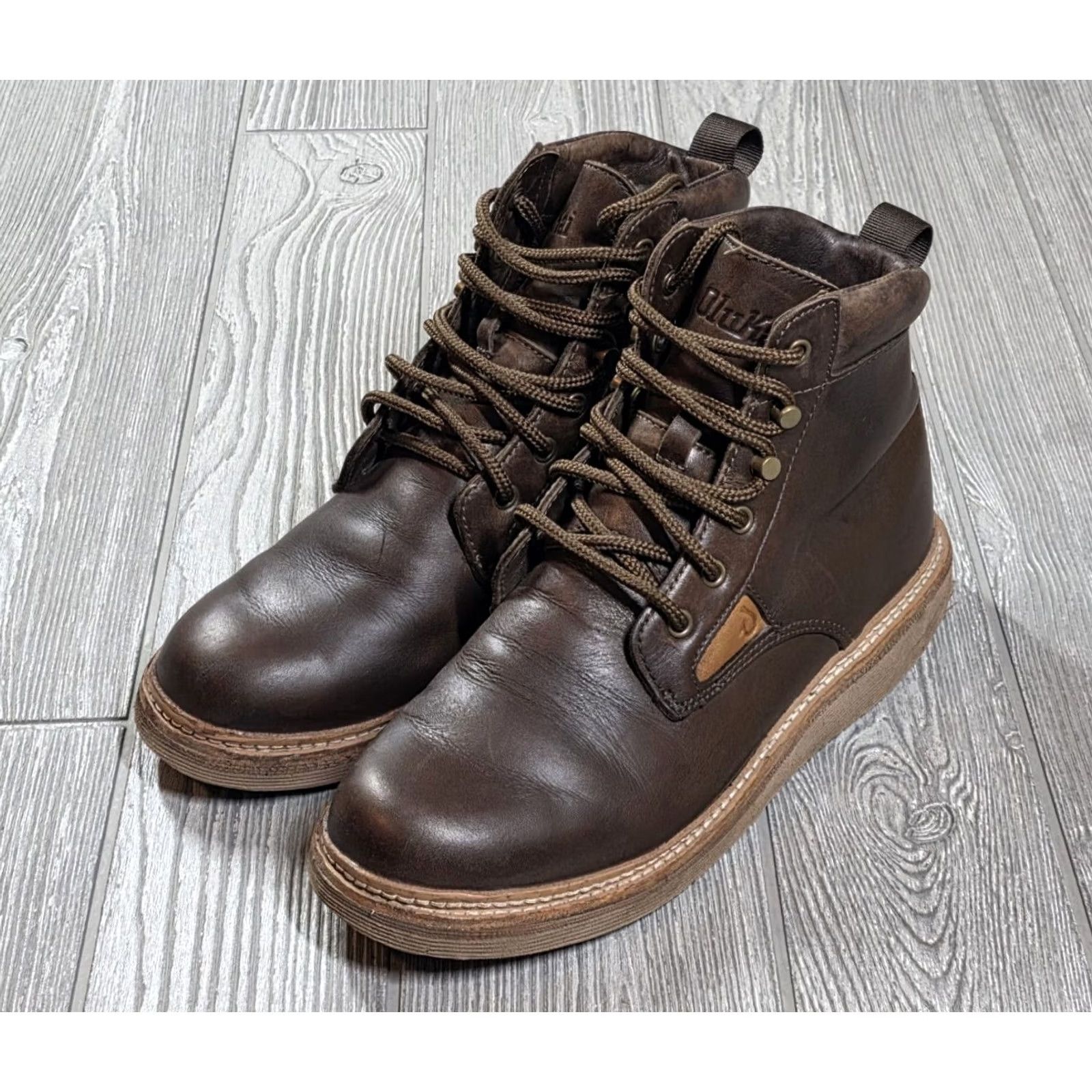 Olukai OLUKAI KILAKILA MENS Chukka Boot Leather Dark BROWN 8.5 Size US 9 / EU 42 - 7 Thumbnail