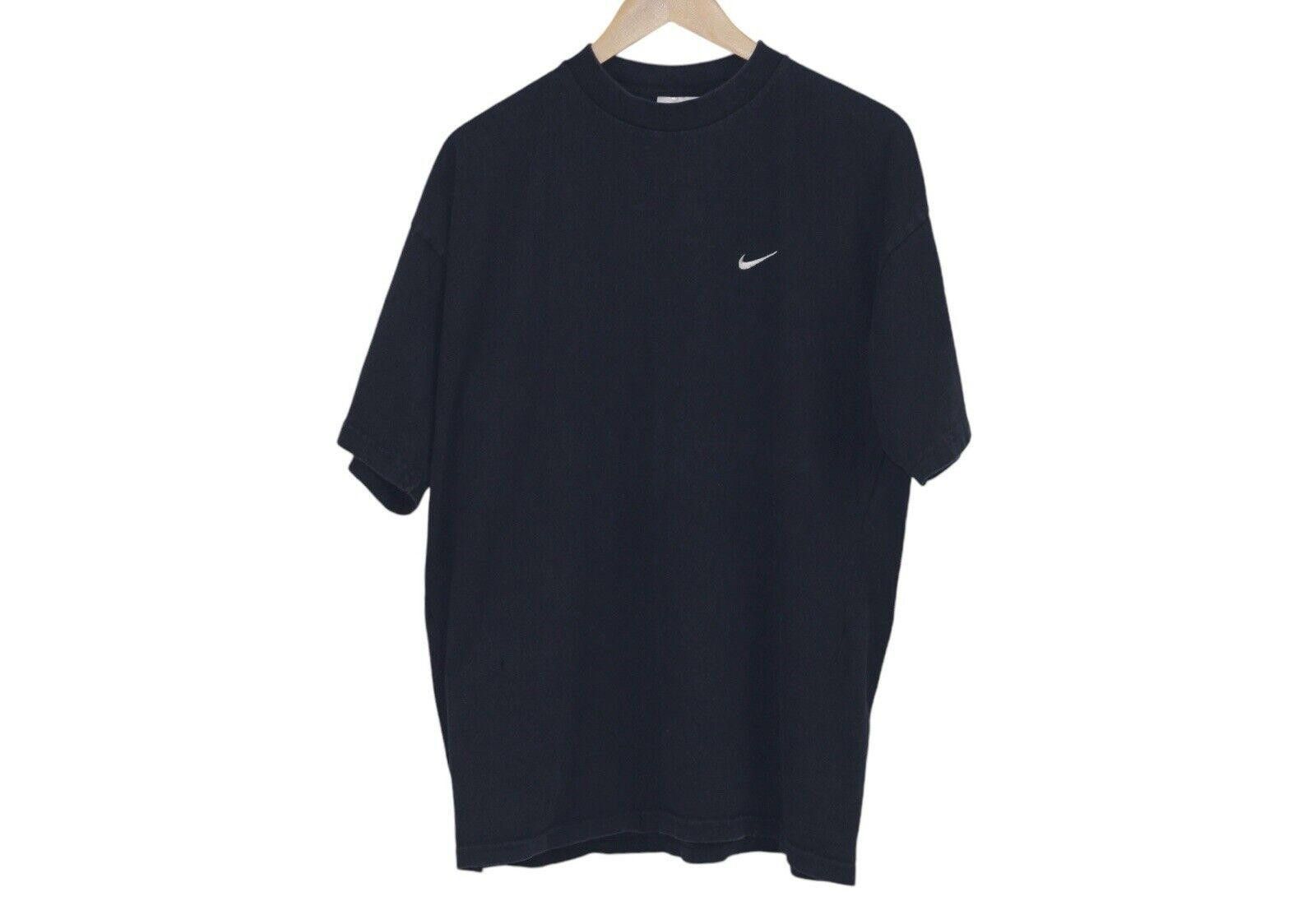 Nike Vintage 90s Nike Embroidered Black Shirt Made In USA Sz L Size US L / EU 52-54 / 3 - 1 Thumbnail