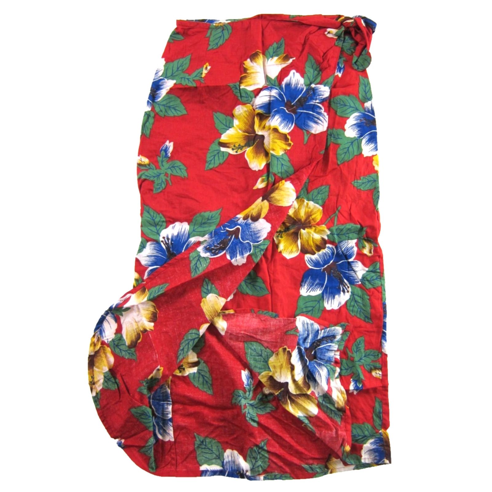 Vintage VINTAGE Pusser's Skirt Wrap Long Floral Tropical Red Cotton Rayon S Small Women's Bohemian 90s Theme Sun Spring Summer Mens Womens Size 28" / US 6 / IT 42 - 5 Thumbnail