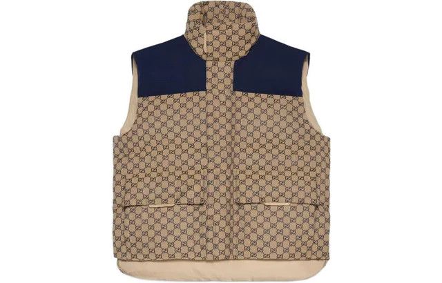 Gucci o1loc1c0226 710586 GG Canvas Down Vest With Detachable Hood Size US XL / EU 56 / 4 - 2 Thumbnail