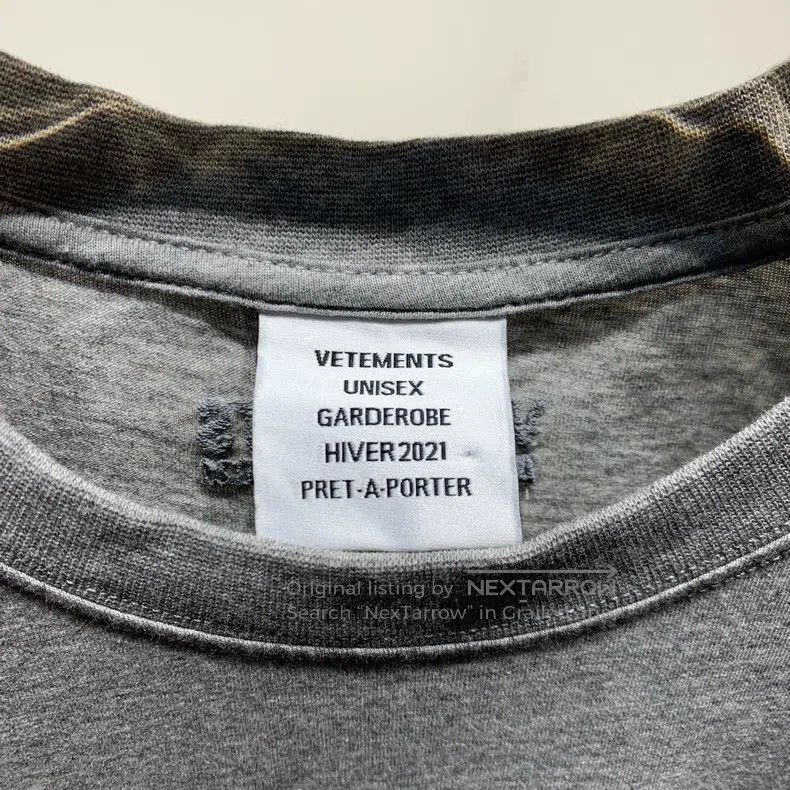 Vetements Vetements Logo Embroidered Print Grey Short Sleeve T-Shirt Size US M / EU 48-50 / 2 - 2 Thumbnail