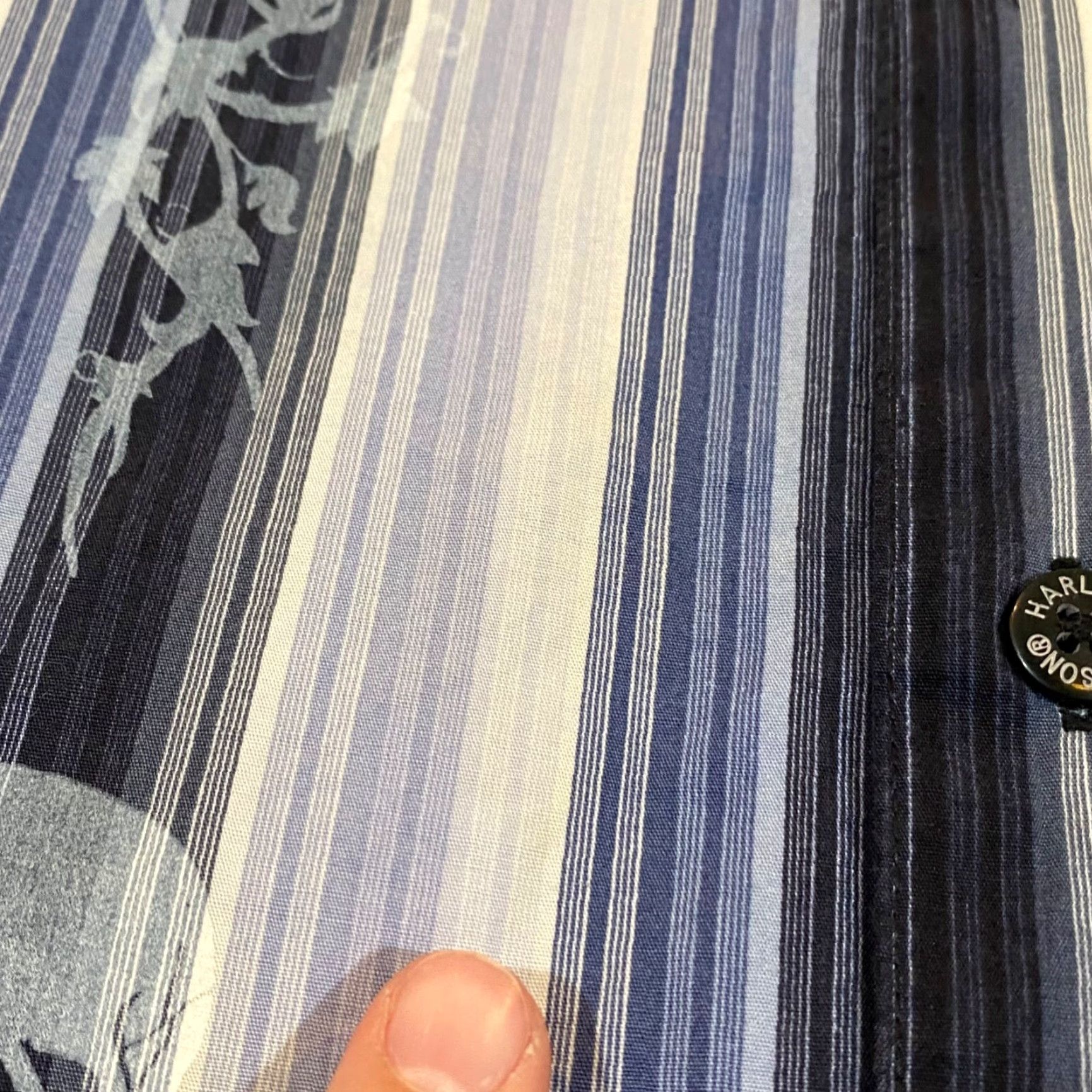 Harley Davidson Harley-Davidson Shirt Mens XL Blue Striped Motorcycle Button-Up Long Sleeve Casual Size US XL / EU 56 / 4 - 6 Thumbnail