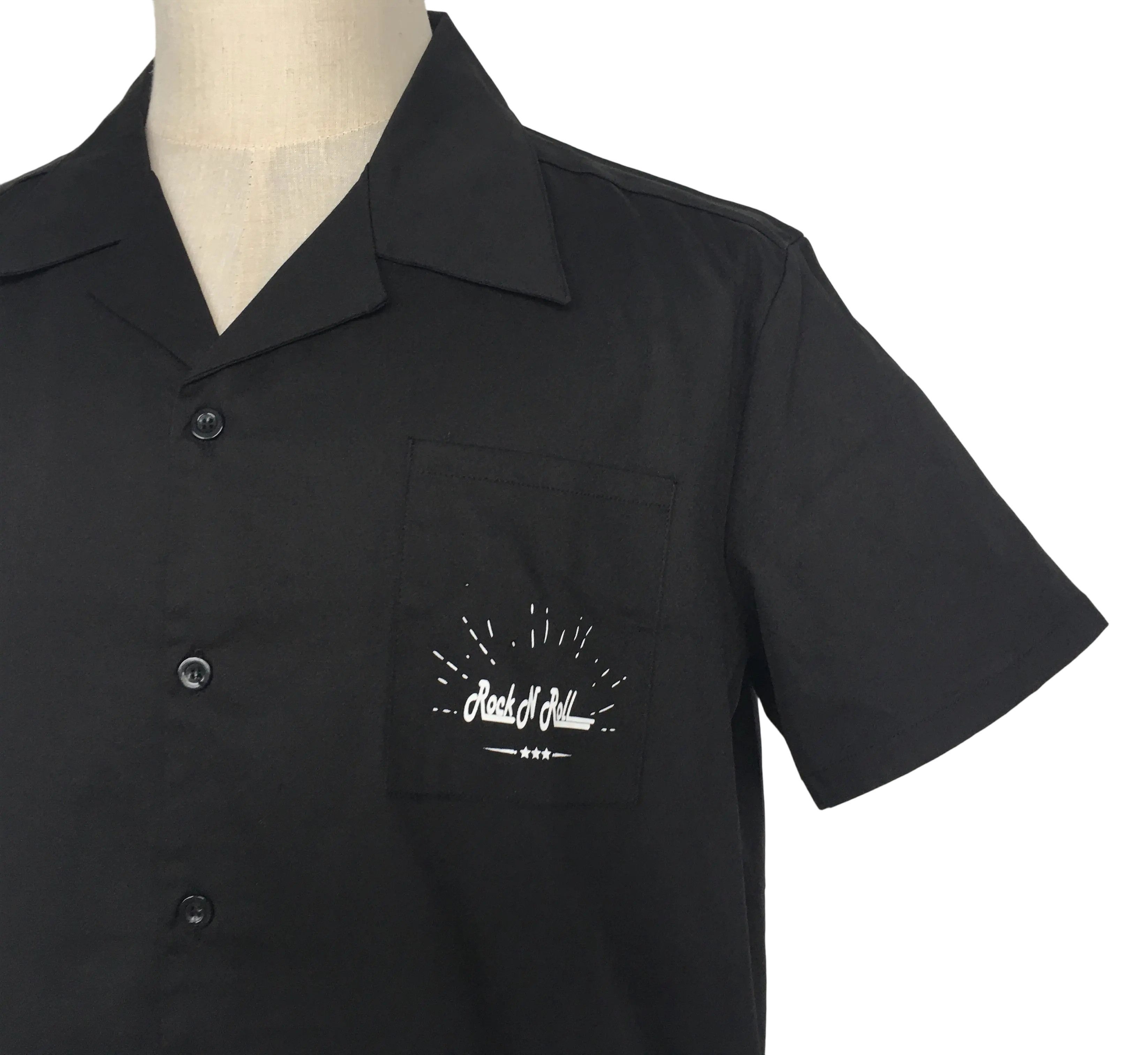 Other Black Men Shirts Solid Color Workshirt Printed On The Pocket Size US XL / EU 56 / 4 - 4 Thumbnail