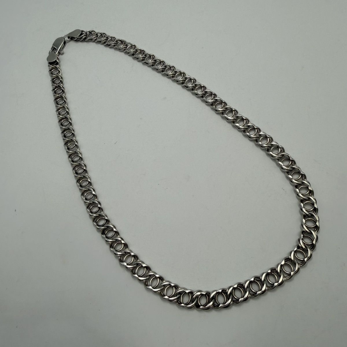Sterling Silver Heavy 925 Sterling Silver Arabic Bismarck Chain Necklace Size ONE SIZE - 10 Thumbnail