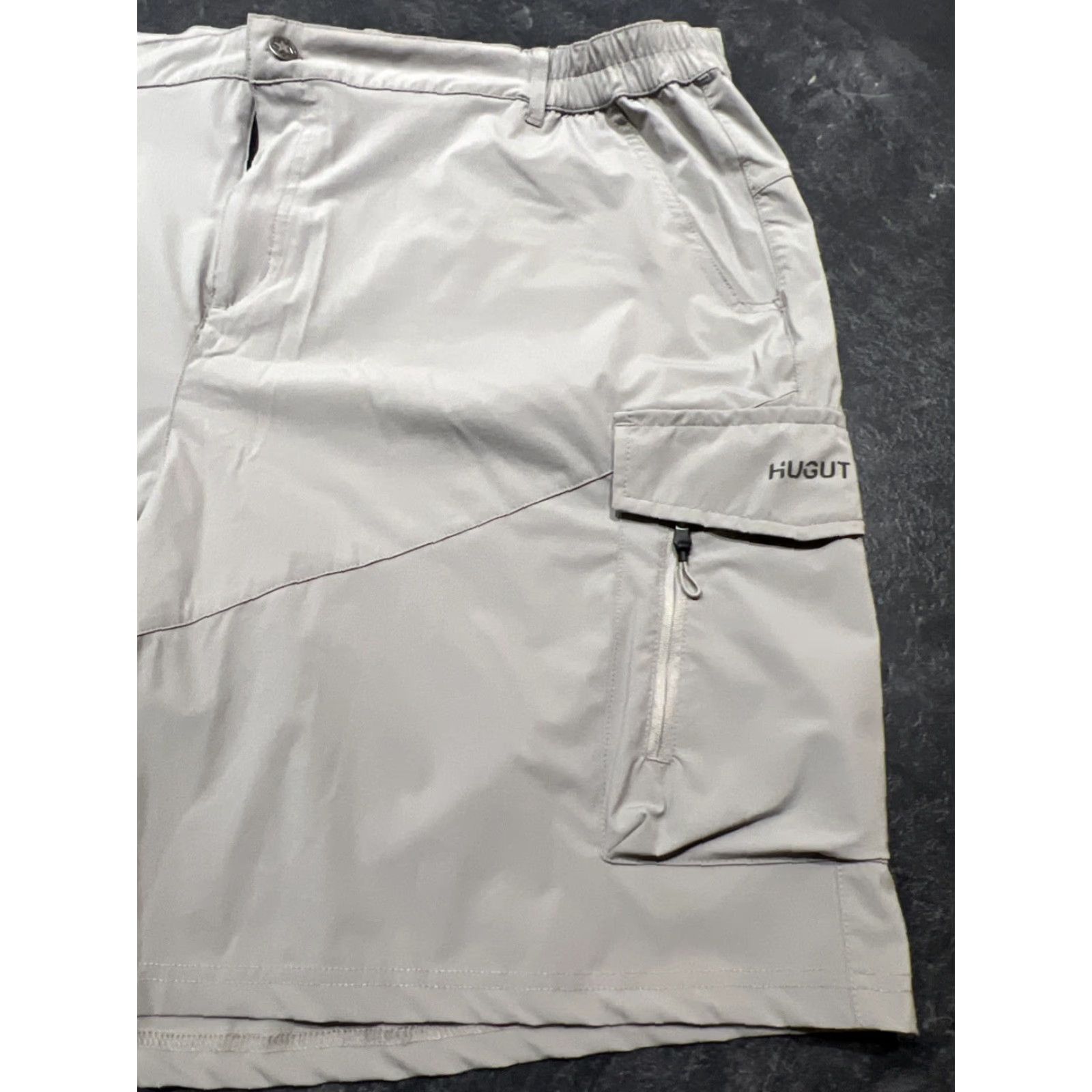 Vintage Hugut Men's Hiking Cargo Shorts Quick Dry Lightweight Gray 3XL Regular Inseam 10" Cargo Pockets Outdoor Travel Mens Size US 39 - 2 Thumbnail