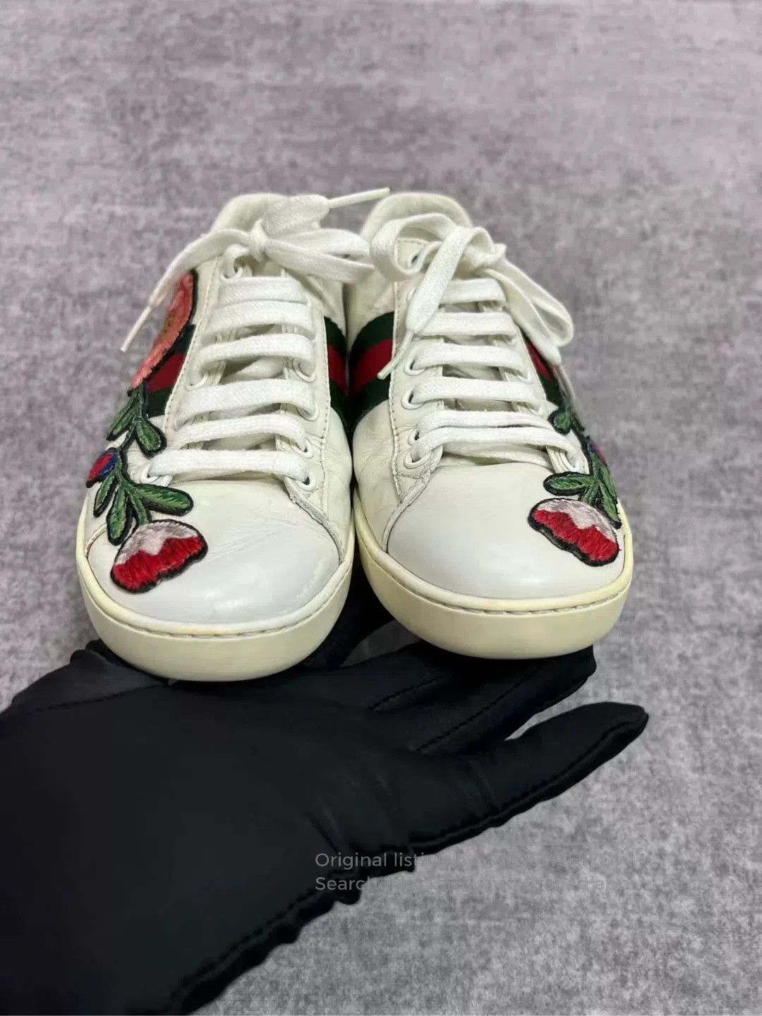 Gucci Gucci Floral White Sneakers. Size US 4.5 / IT 34.5 - 3 Thumbnail