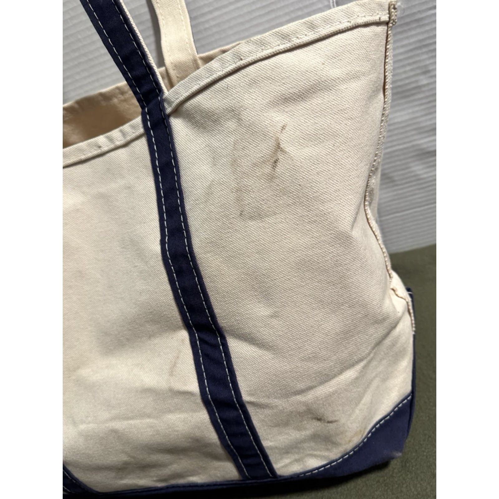 Vintage VINTAGE L.L. BEAN Boat and Tote Large Navy Blue Made in USA Monogram Jack Tote Mens Unisex Adults 90s Canvas Navy Blue Size ONE SIZE - 5 Thumbnail