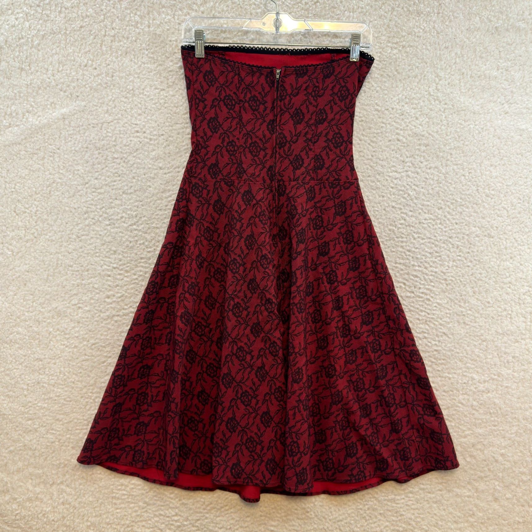 Vintage VINTAGE 90s Y2K Prom Formal Dress M Red Strapless Goth Whimsigoth Mens Girls? Size M / US 6-8 / IT 42-44 - 2 Thumbnail