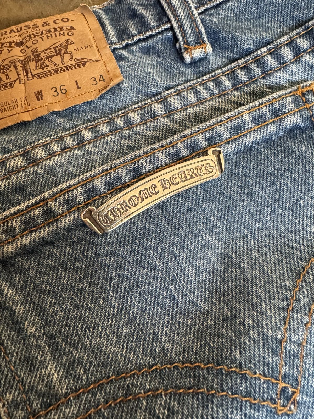 Chrome Hearts × Levi's Chrome Hearts Levi’s Cross Patch Jeans Size US 32 / EU 48 - 16 Thumbnail