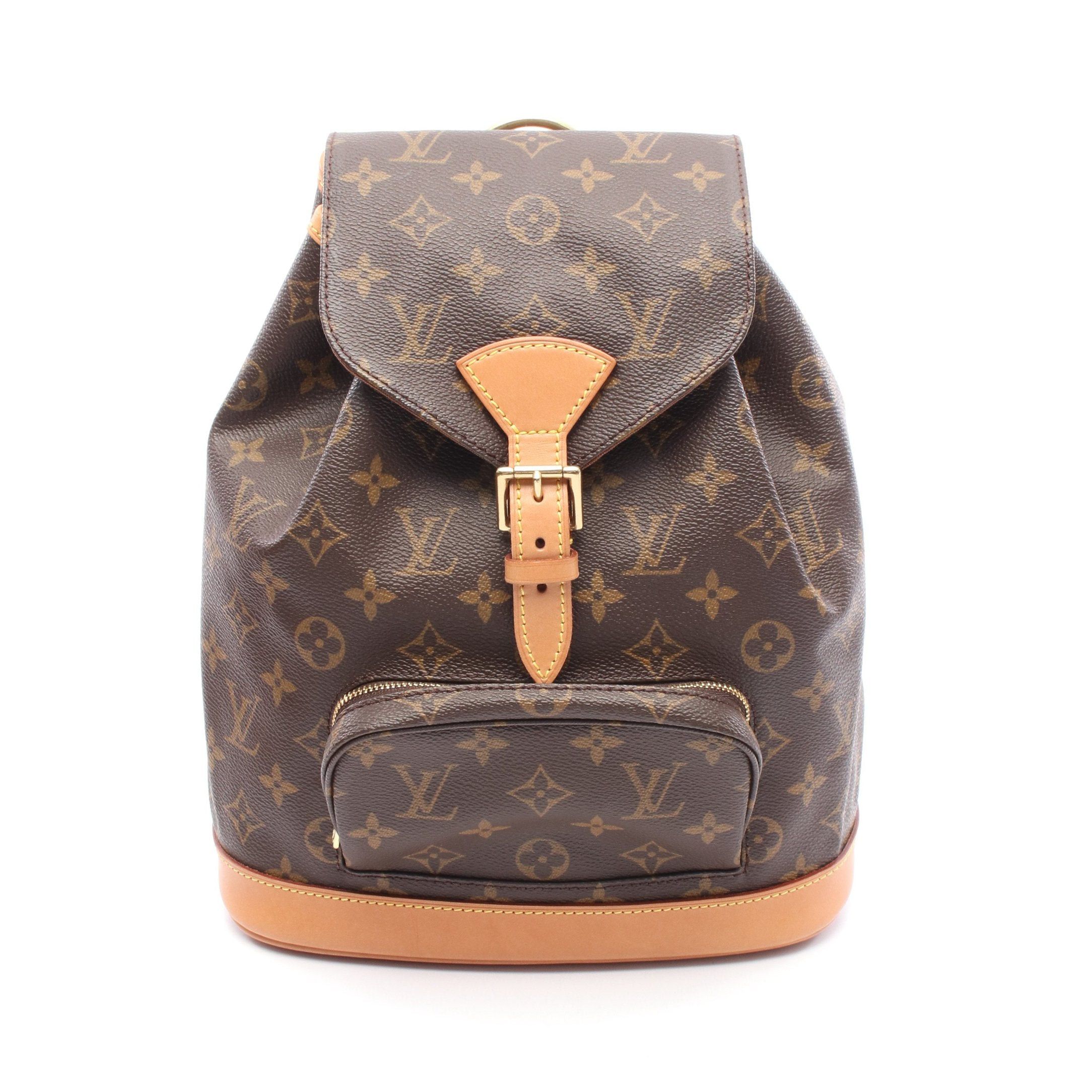 Louis Vuitton Louis Vuitton Montsouris Mm Monogram Backpack Rucksack Leather Brown Size ONE SIZE - 1 Thumbnail