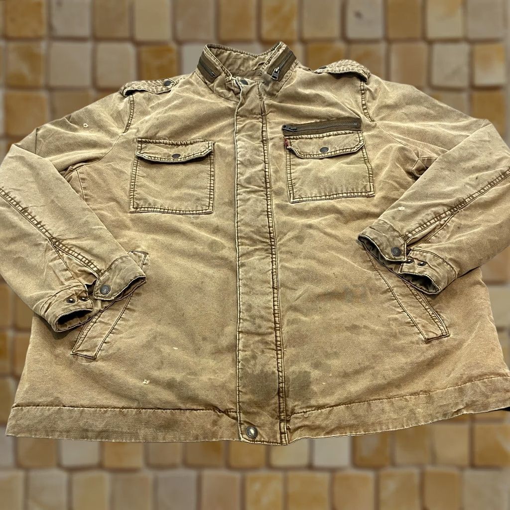 Levi's Levi's Jacket Men 2XL Brown Canvas Quilted Lined Military Utility Coat Size US XXL / EU 58 / 5 - 1 Thumbnail